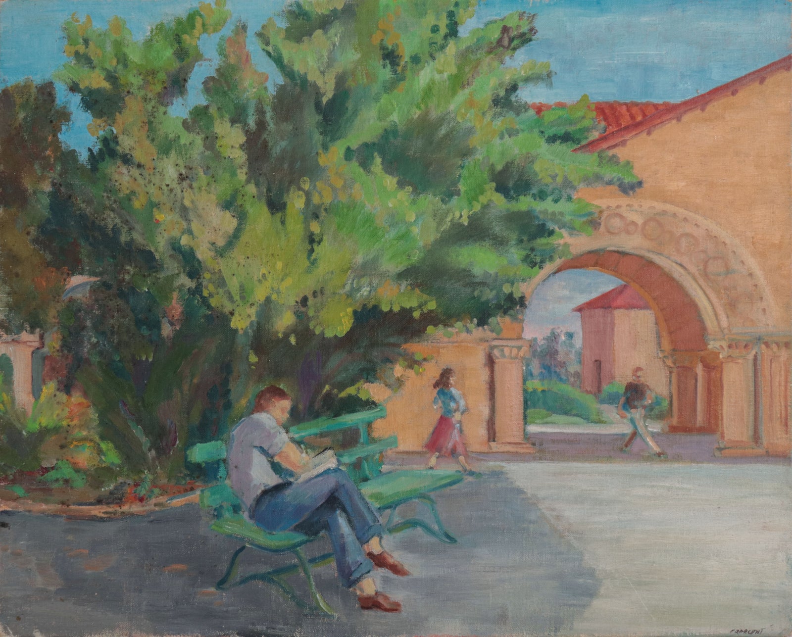 <i>Stanford University</i> <br>1930s Oil <br><br>#D0183
