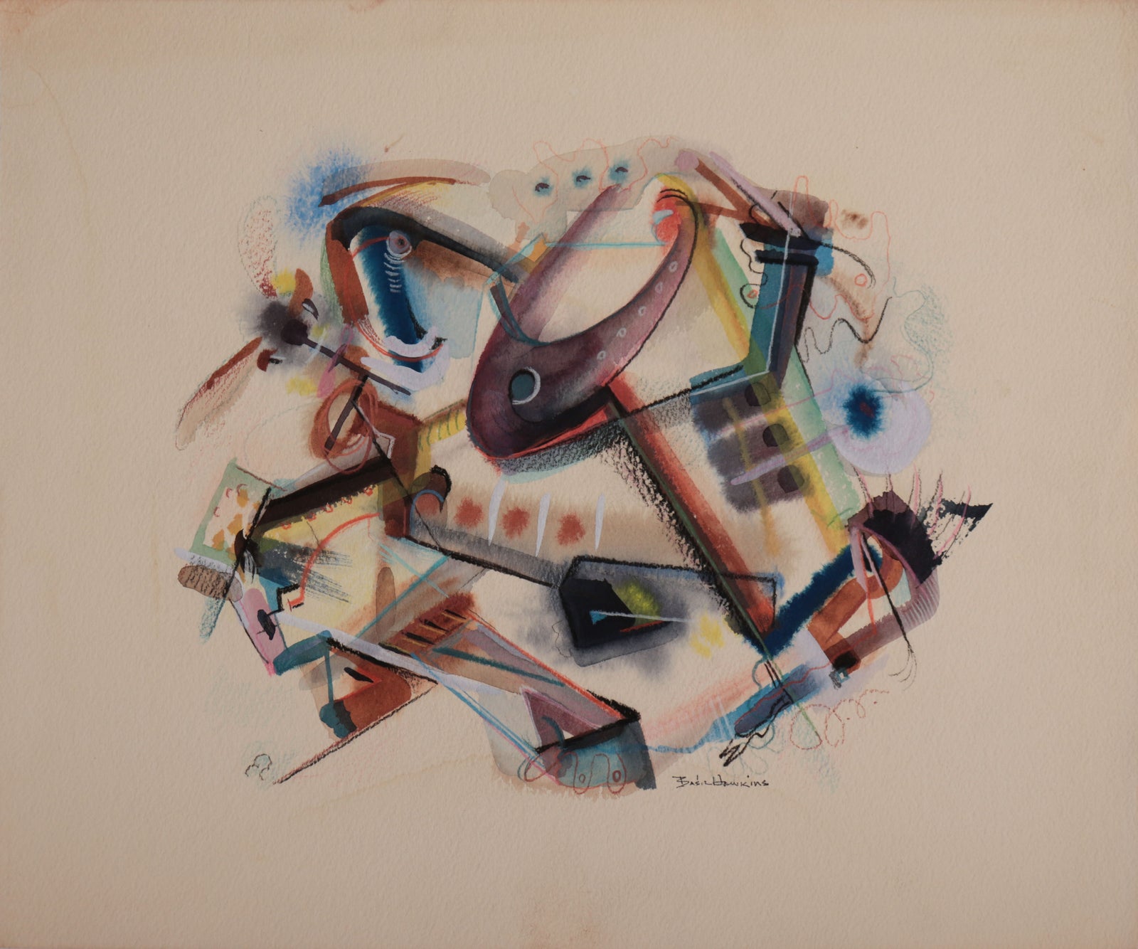Fantastical Abstraction <br>1950s Gouache <br><br>#D0193