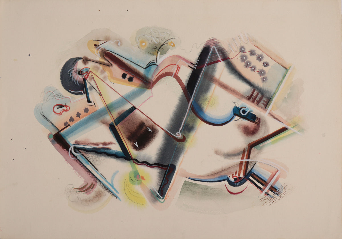 <i>Puppets Dream</i> <br>1955 Gouache <br><br>#D0205