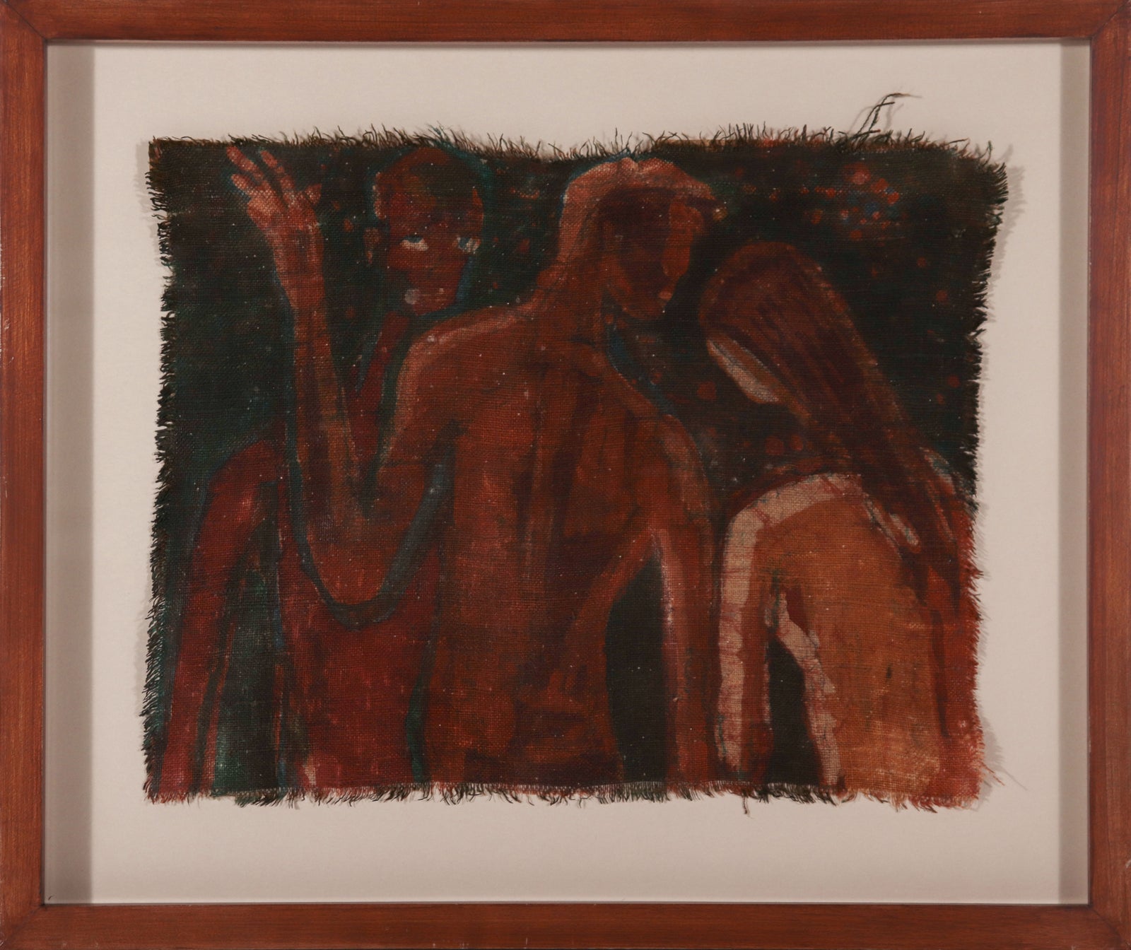 <i>Encounter</i> <br>1960s Batik on Linen <br><br>#D0342