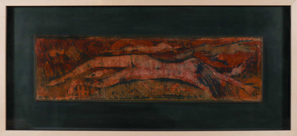 <i>Reclining Figure</i> <br>1960s Batik on Fabric <br><br>#D0345