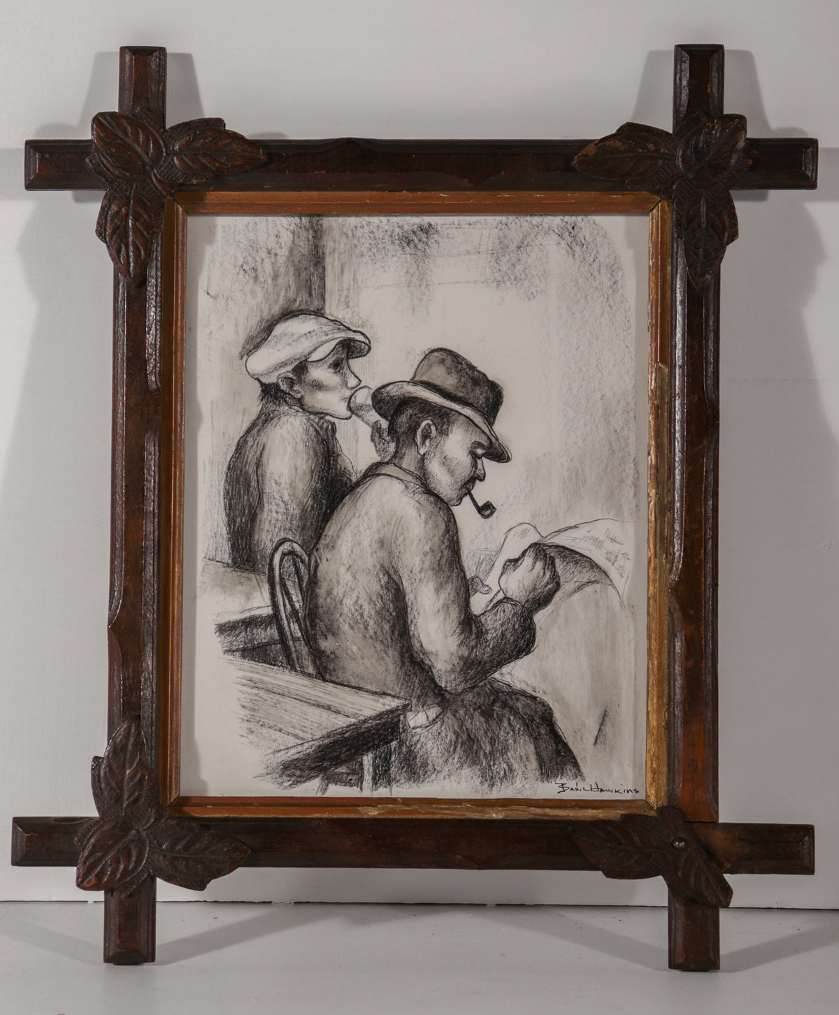 WPA Era Scene <br>1930-40s Grease Pencil <br><br>#D0363