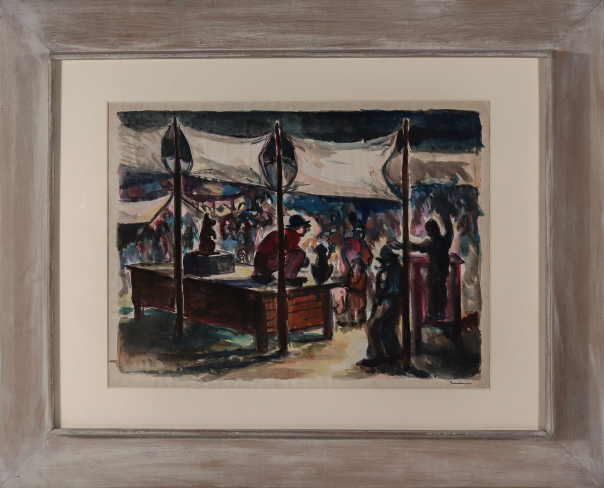 <i>Study for "Side Show"</i> <br>1930-40s Watercolor <br><br>#D0373