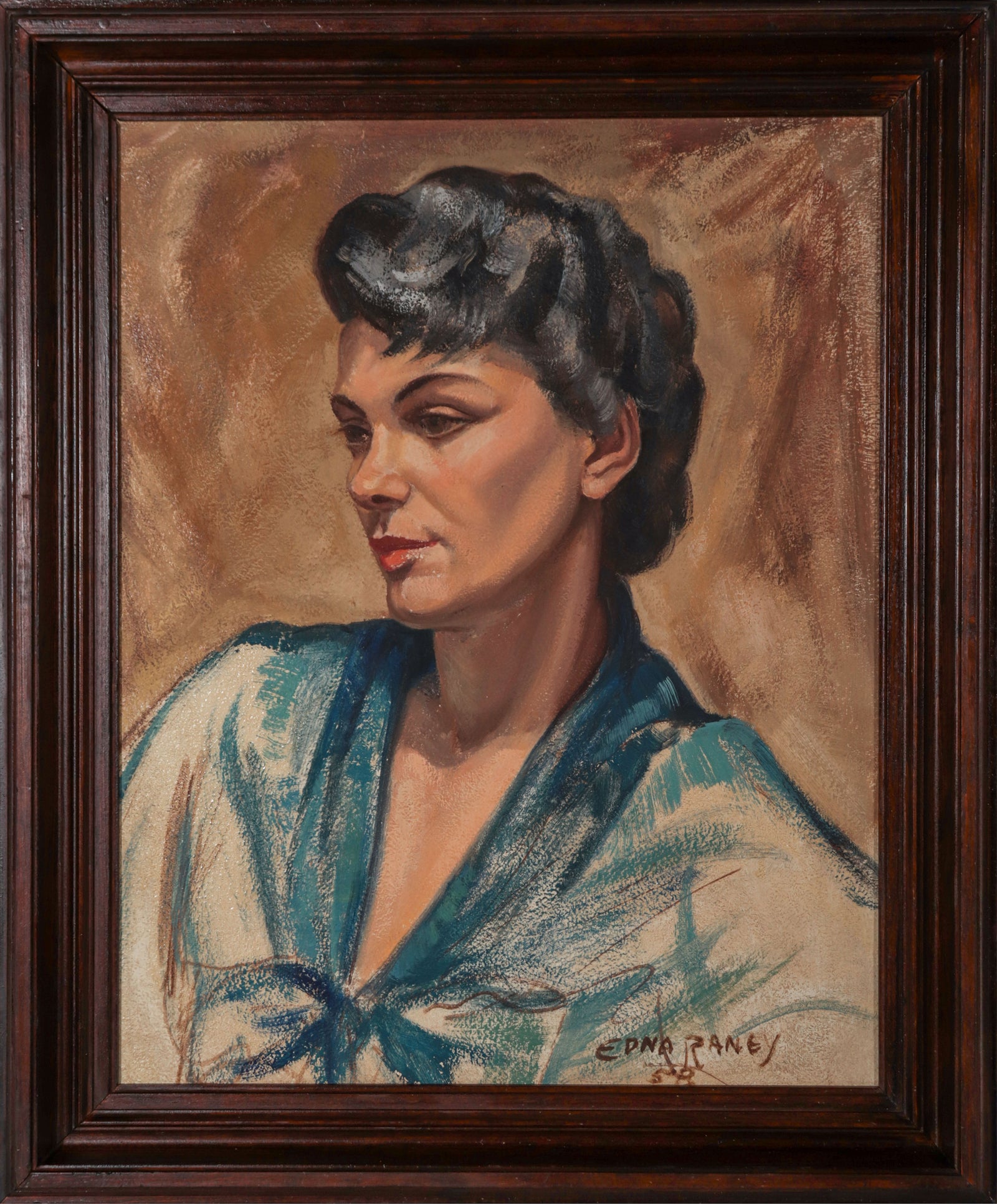 Arresting Female Portrait <br>1958 Oil <br><br>#D0430