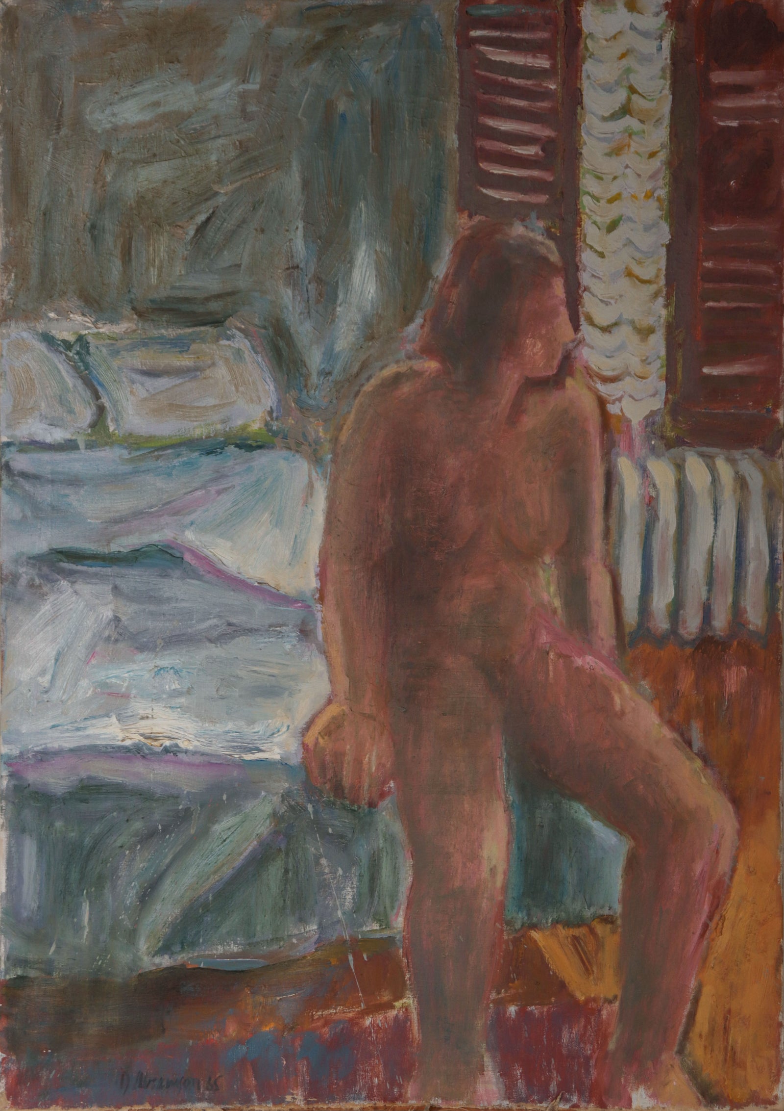 <i>Seated Nude, Interior</i> <br>1965 Oil <br><br>#D0463