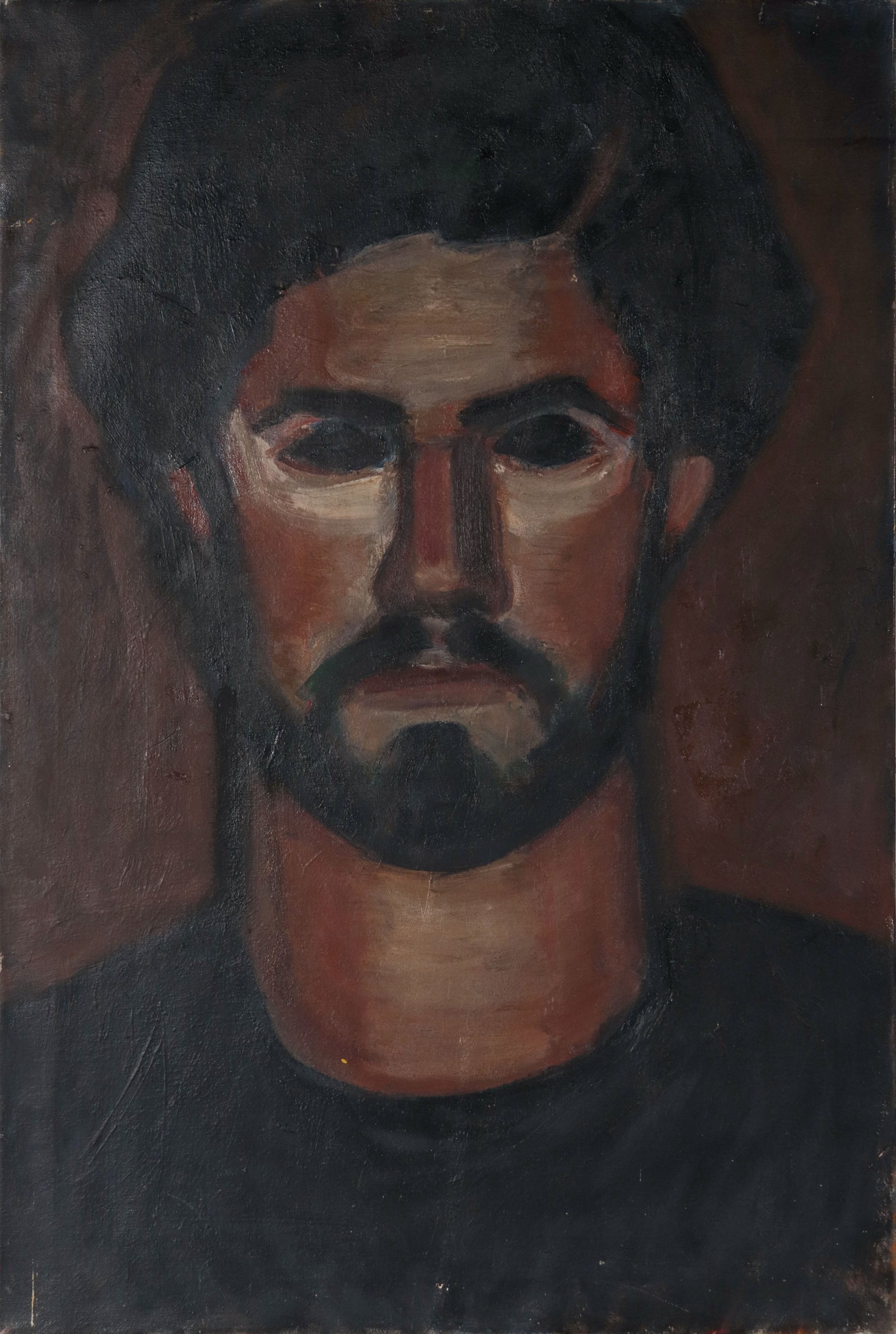 Moody Male Portrait <br>Mid Century Oil <br><br>#D0473