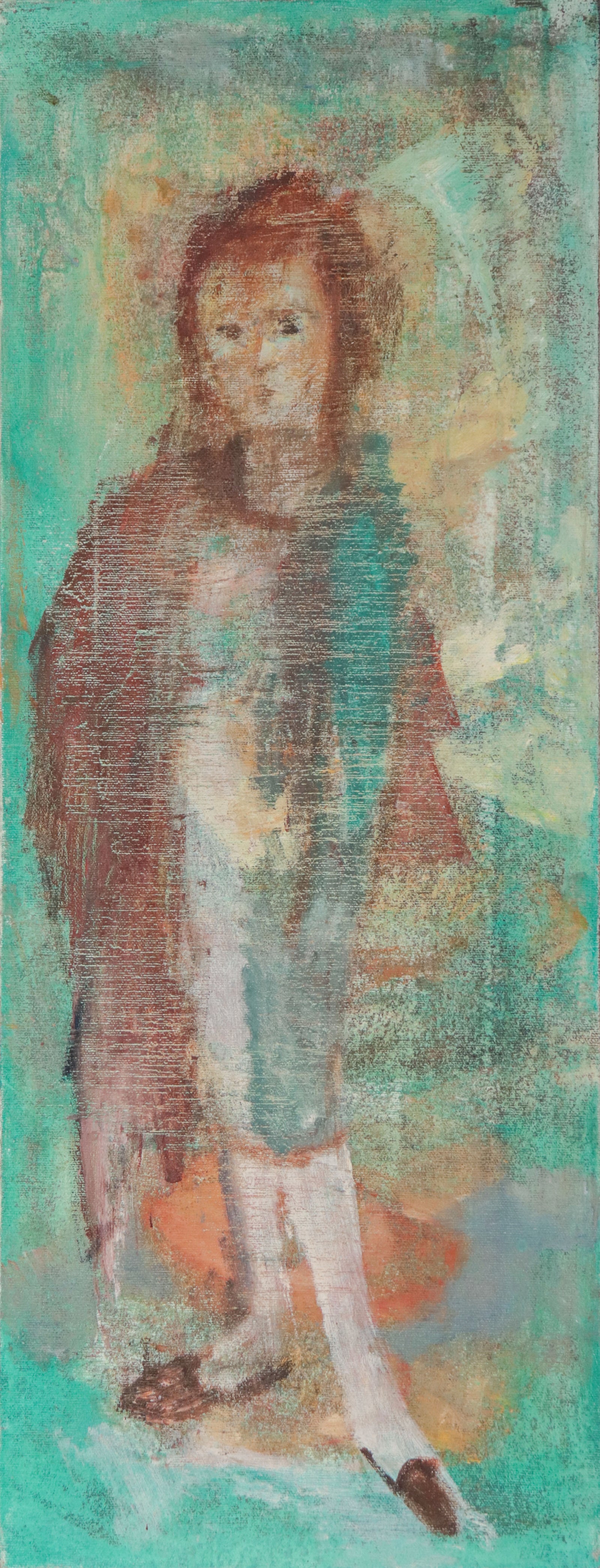 Dreamy Abstracted Figure <br>Mid Century Oil <br><br>#D0479