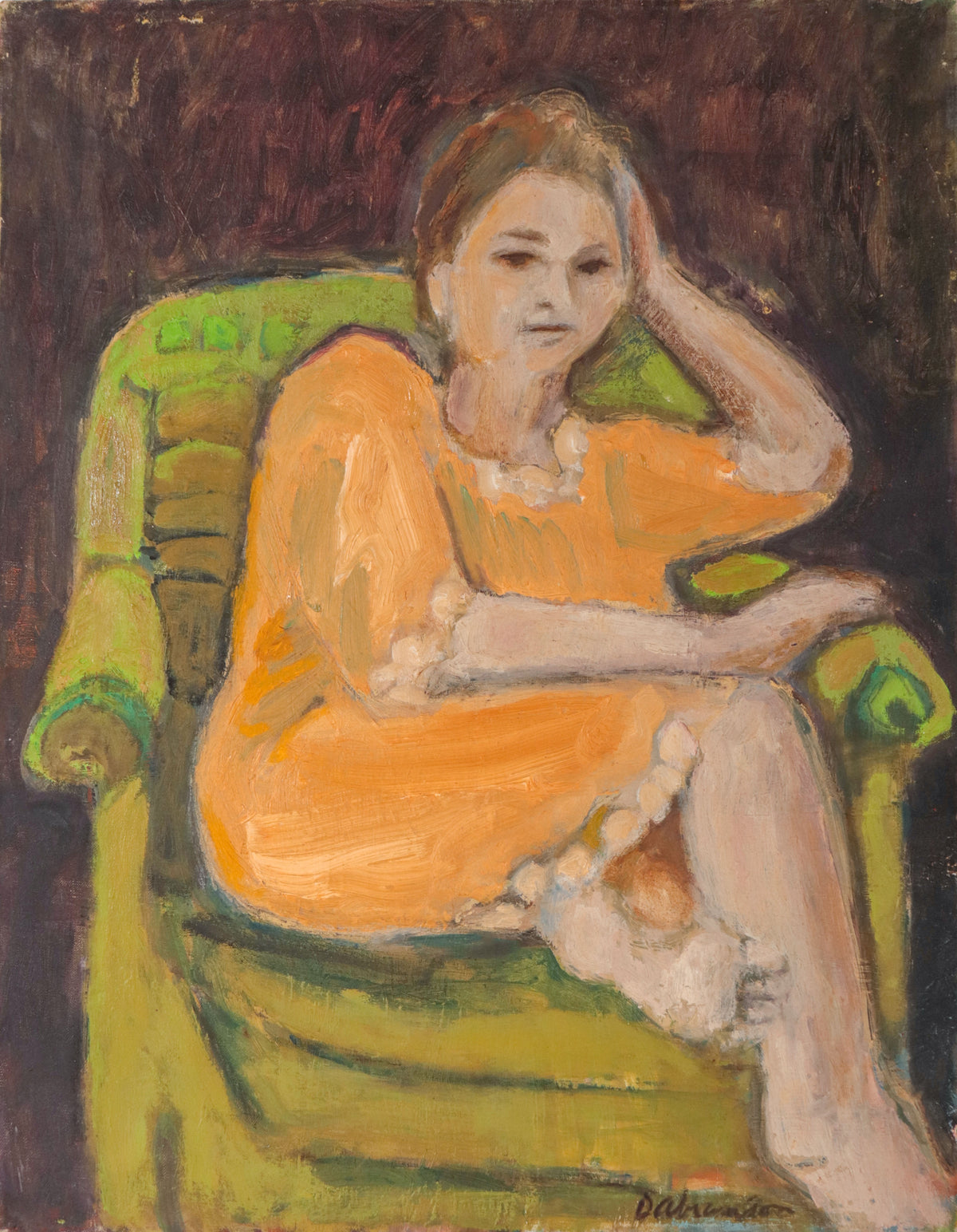 <i>Figure in Chair</i> <br>1966 Oil <br><br>#D0489