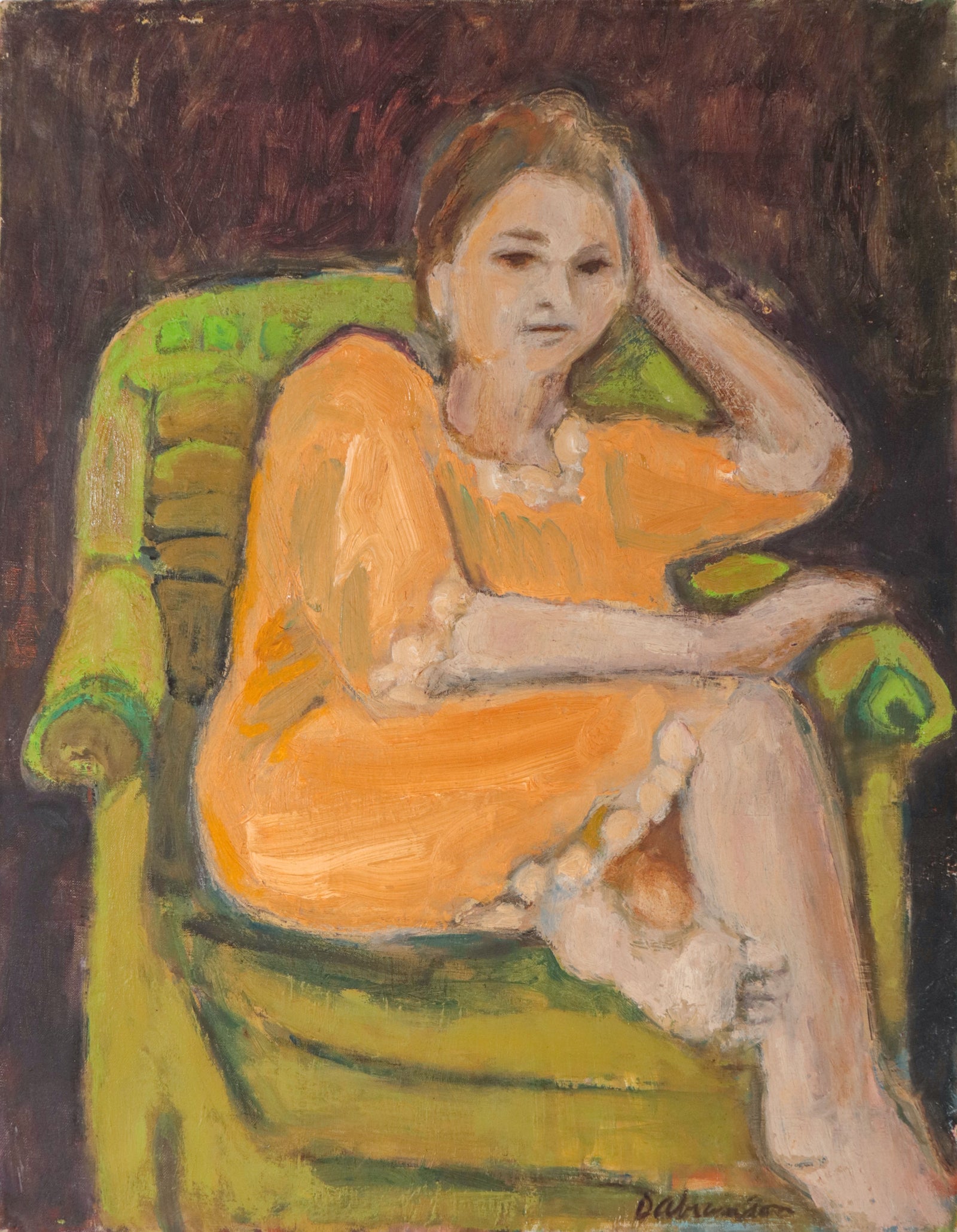 <i>Figure in Chair</i> <br>1966 Oil <br><br>#D0489