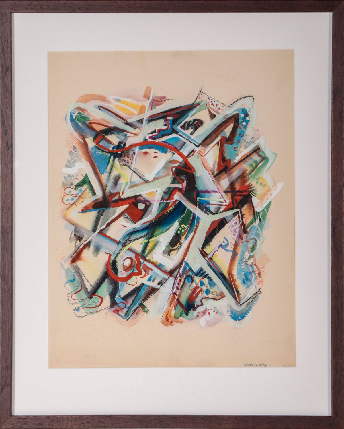 <i>Chaos of Why</i> <br>1950s Mixed Media <br><br>#D0496