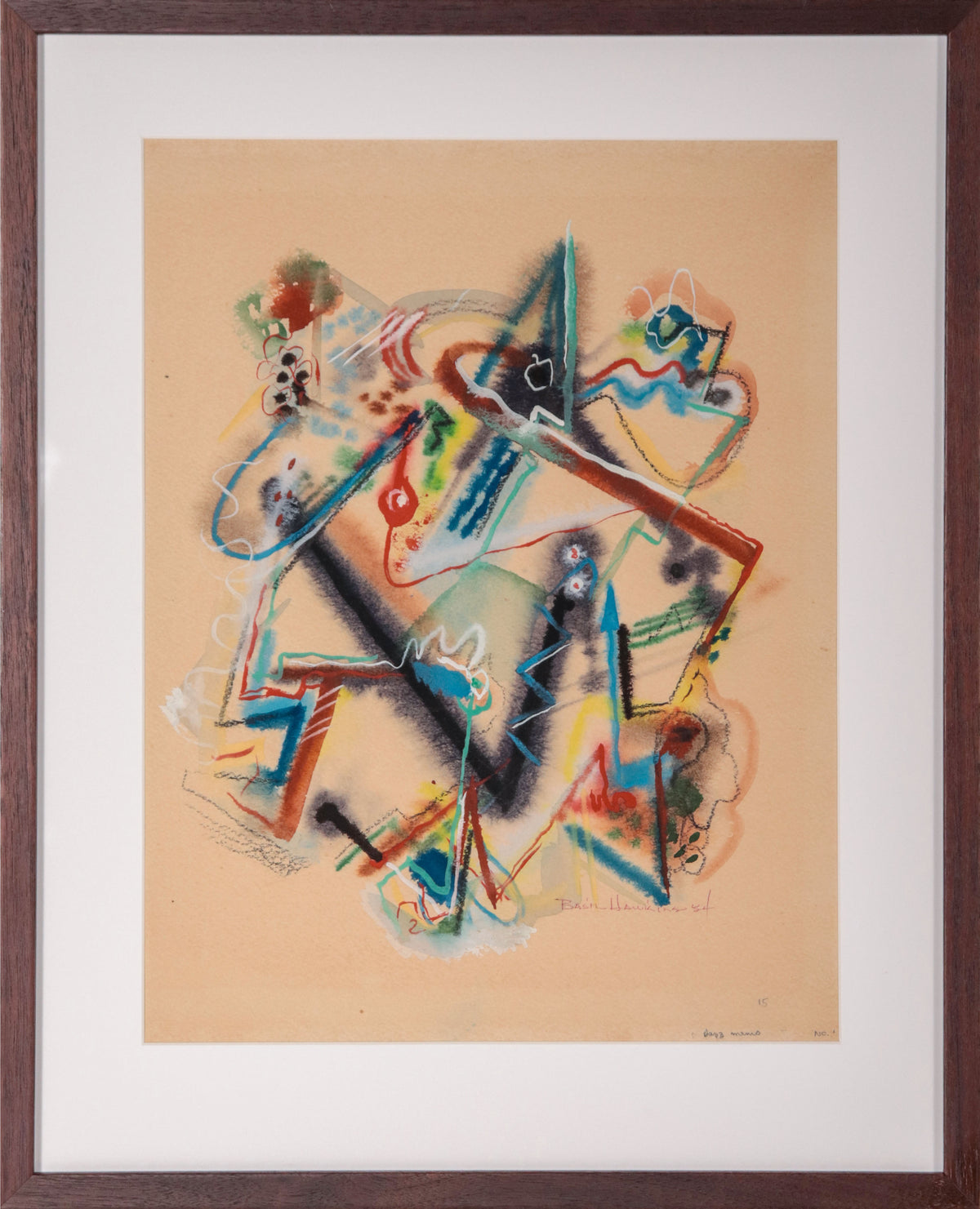 <i>Jazz Memo</i> <br>1954 Mixed Media <br><br>#D0497