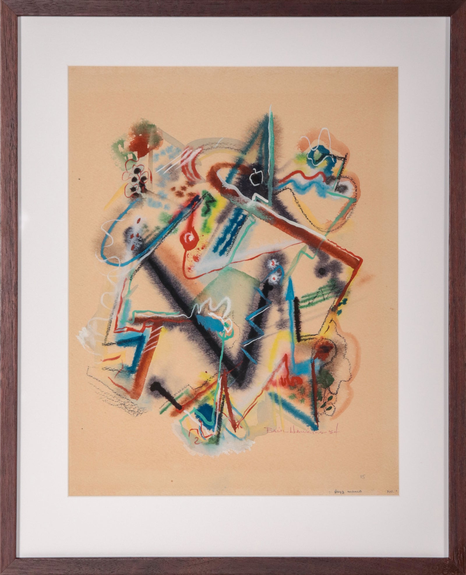 <i>Jazz Memo</i> <br>1954 Mixed Media <br><br>#D0497