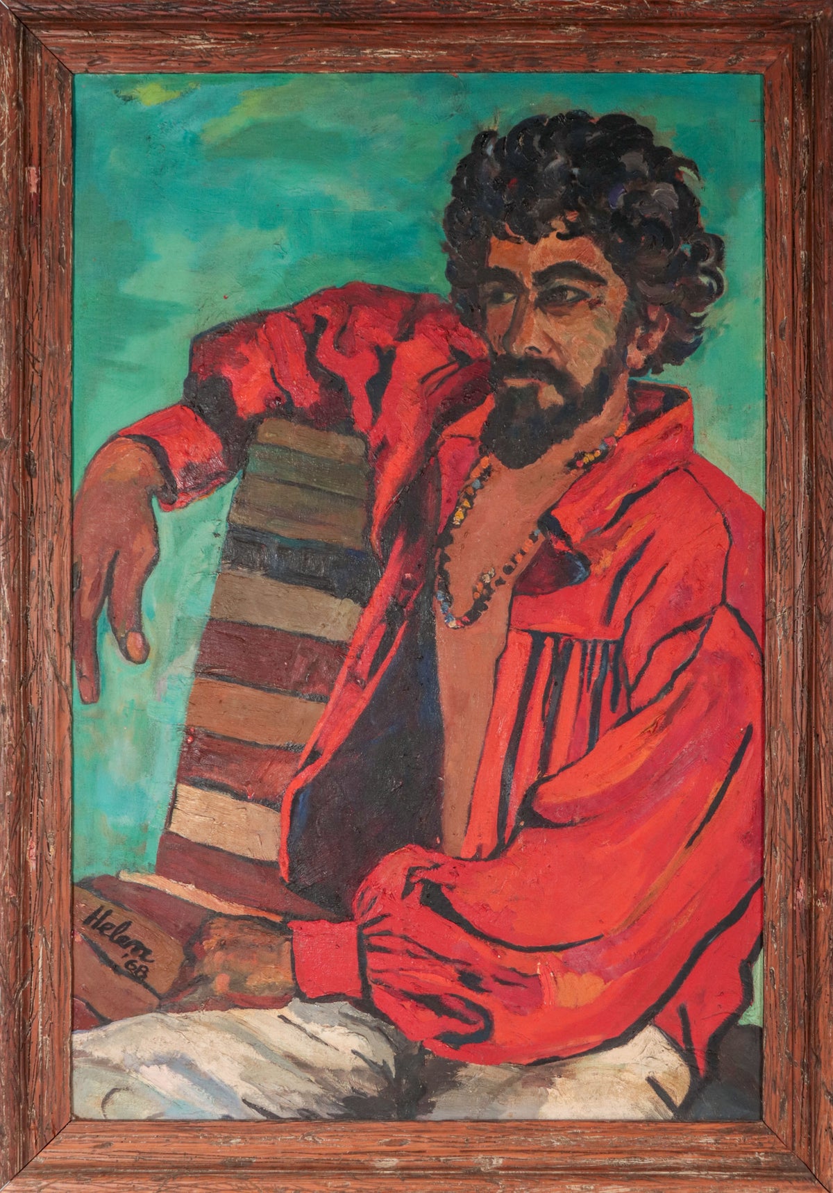 Alfredo Sitting <br>1968 Oil <br><br>#D0528