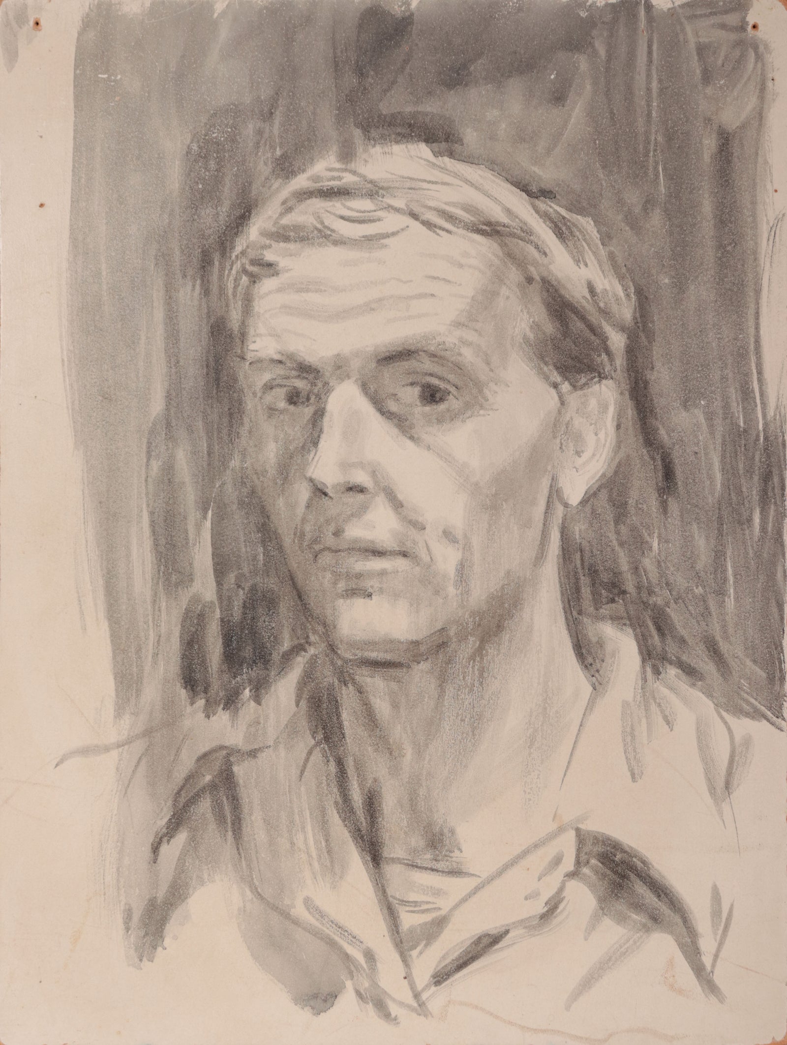 Monochrome Male Portraint <br>20th Century Oil <br><br>#D0555