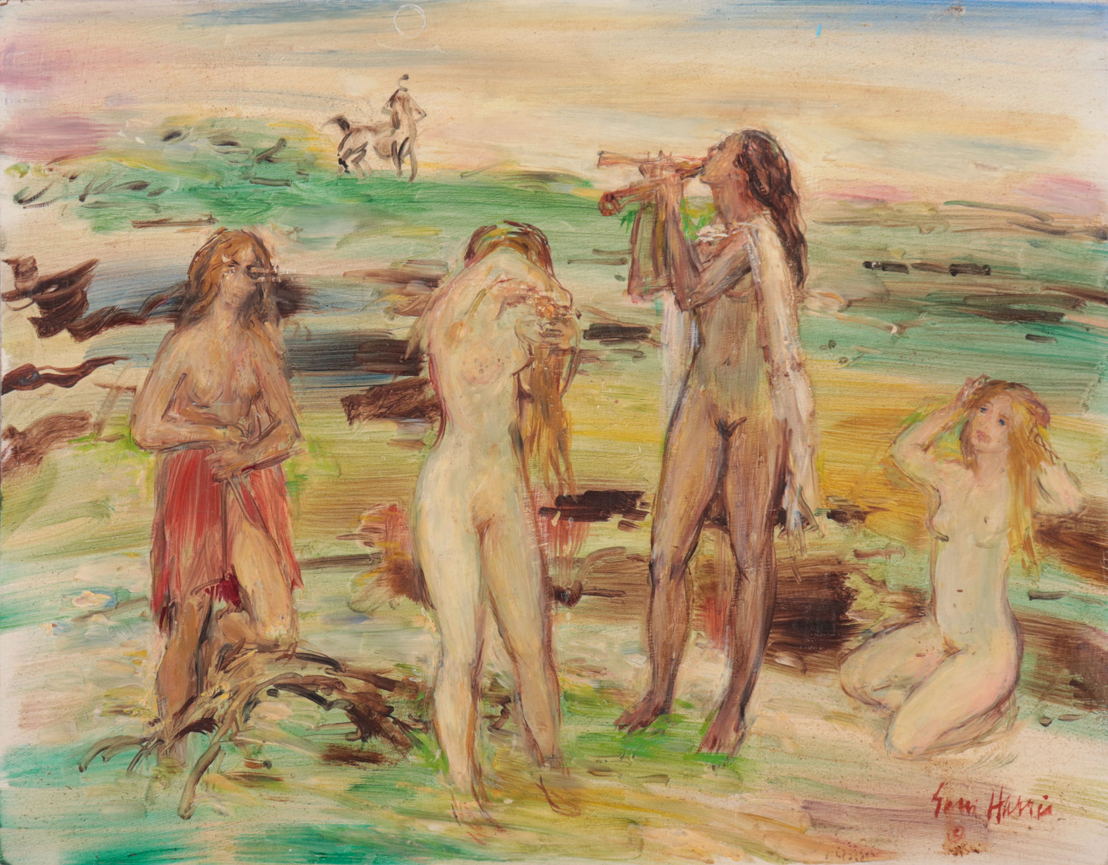 Nymphs at Play <br>20th Century Oil <br><br>#D0557