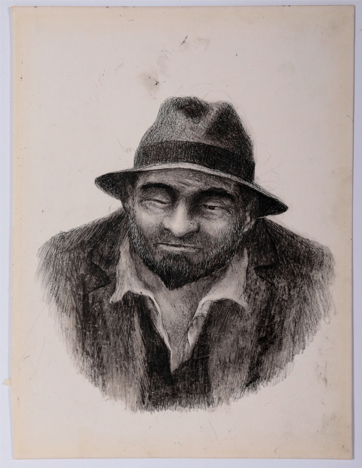 Man in Hat <br>1930s Grease Pencil <br><br>#D0565