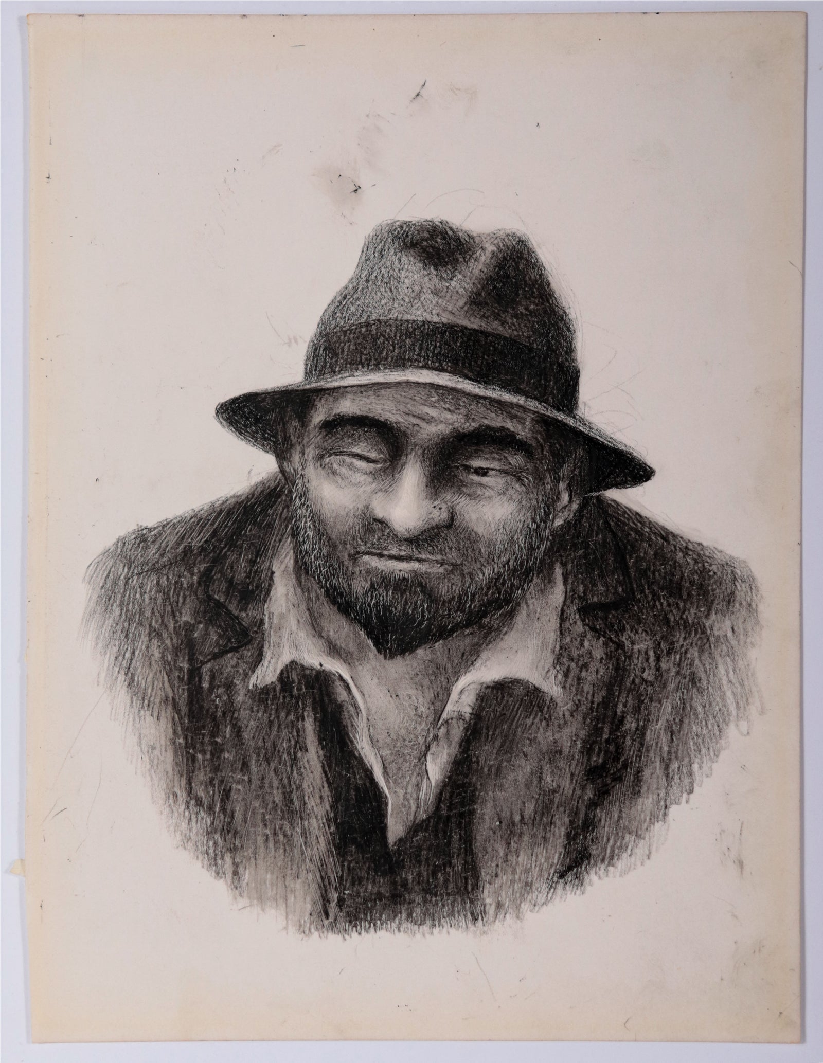 Man in Hat <br>1930s Grease Pencil <br><br>#D0565