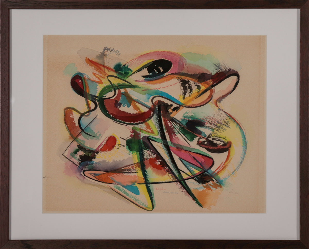 Bright Abstracted Forms <br>1950-60s Mixed Media <br><br>#D0597
