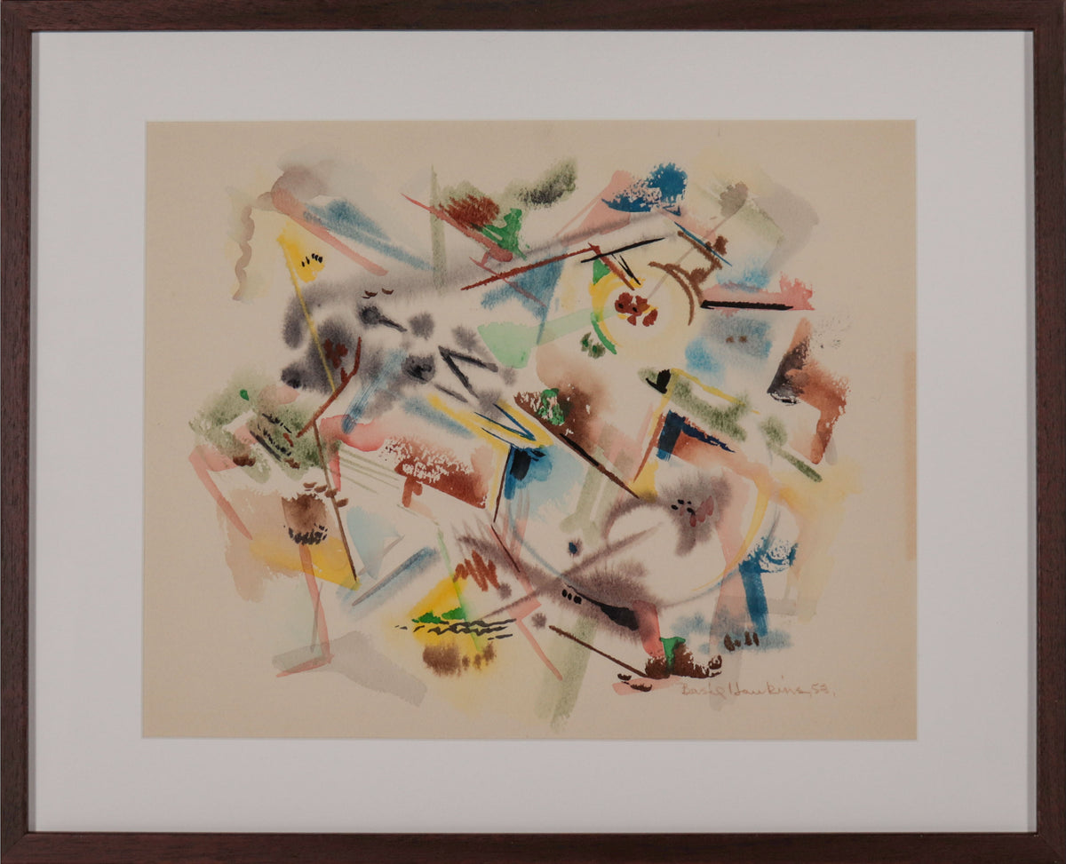 An Lyrical Abstract <br>1953 Mixed Media <br><br>#D0600