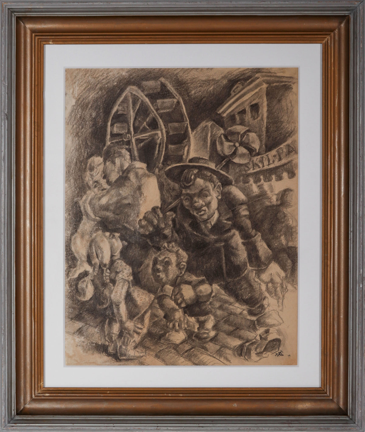 <i>Carnival</i> <br>1930-40s Charcoal <br><br>#D0609