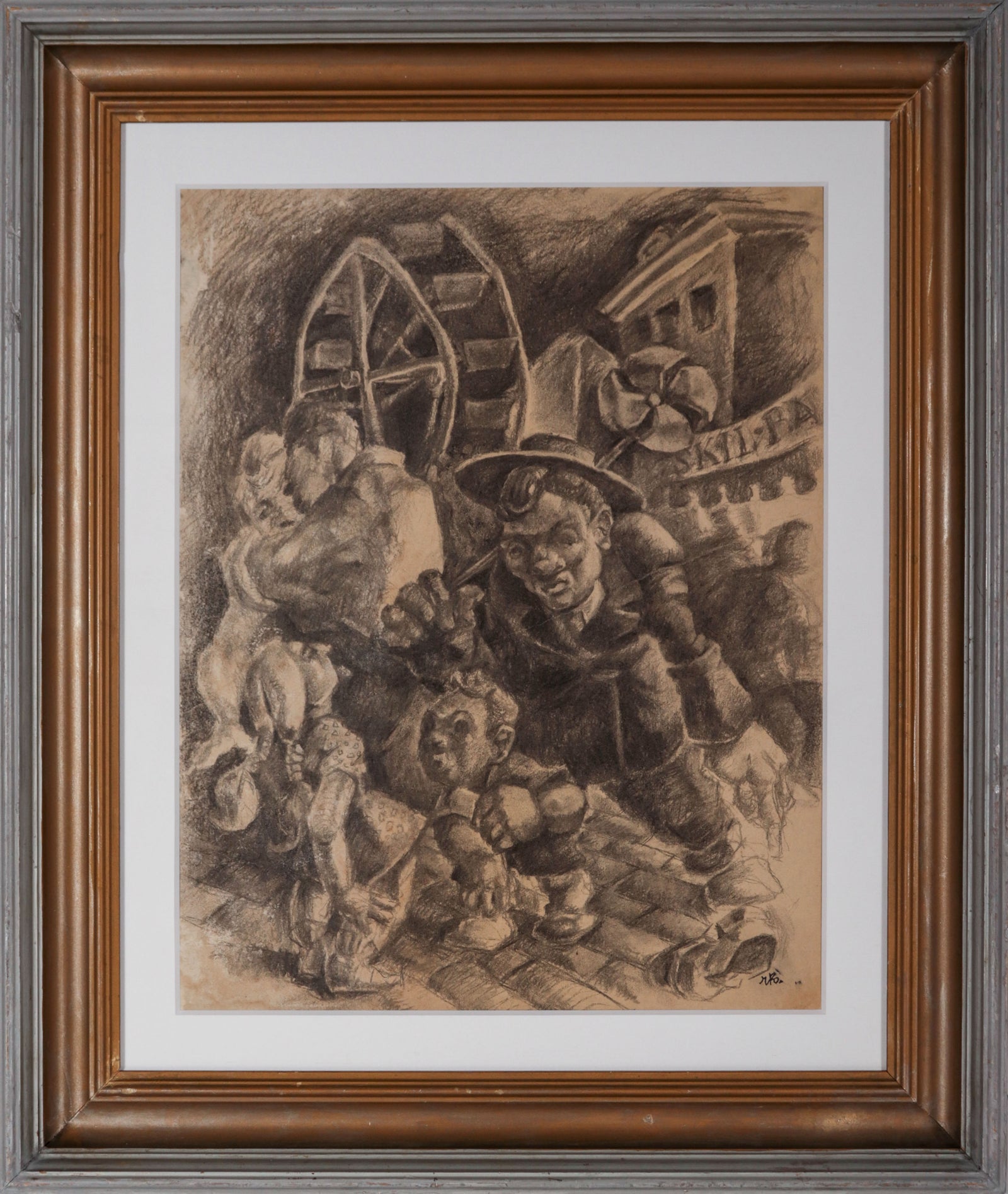 <i>Carnival</i> <br>1930-40s Charcoal <br><br>#D0609