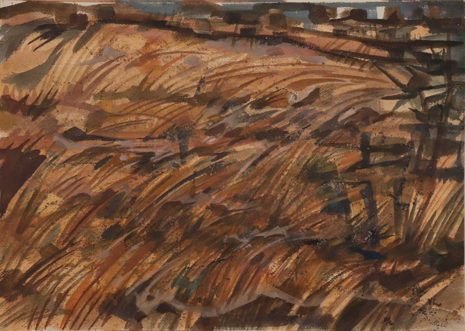 <i>Grass Press</i> <br>1963 Gouache <br><br>#D0633