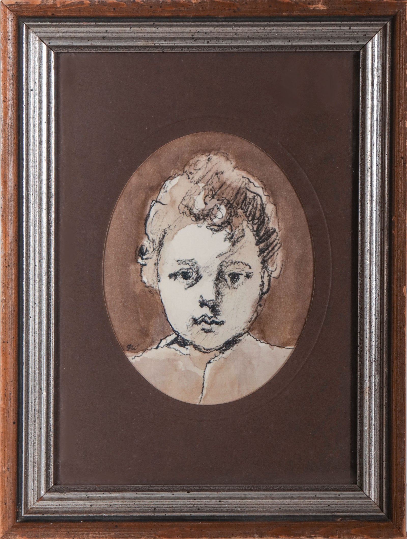 <i>Italian Boy</i> <br>Mid Century Mixed Media <br><br>#D0659