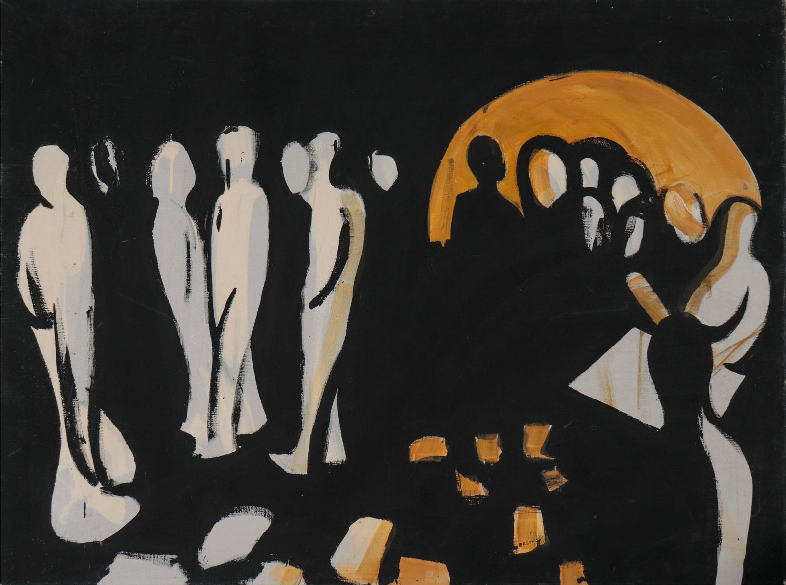 <i>Cafe, Lisbon</i> <br>20th Century Acrylic <br><br>#D0663