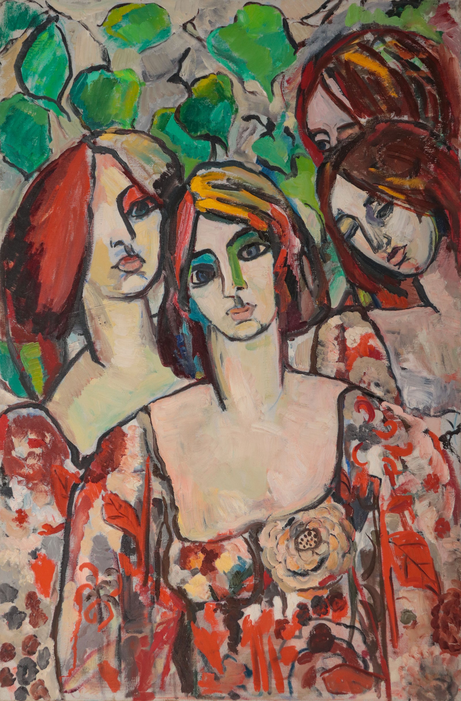 Lovely Ladies <br>1970s Oil <br><br>#D0667