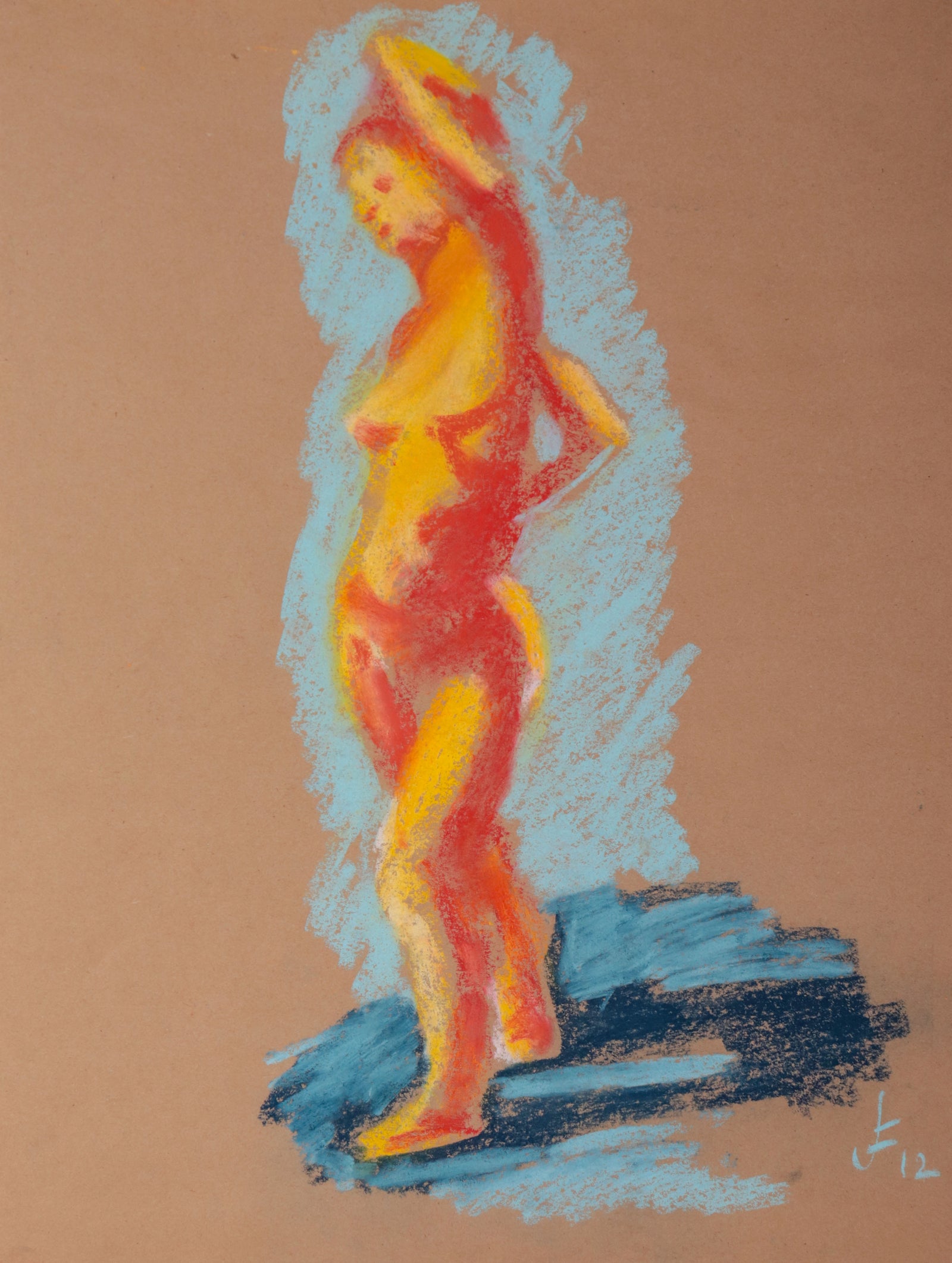 Vivid Standing Nude <br>1970s Pastel <br><br>#D0677