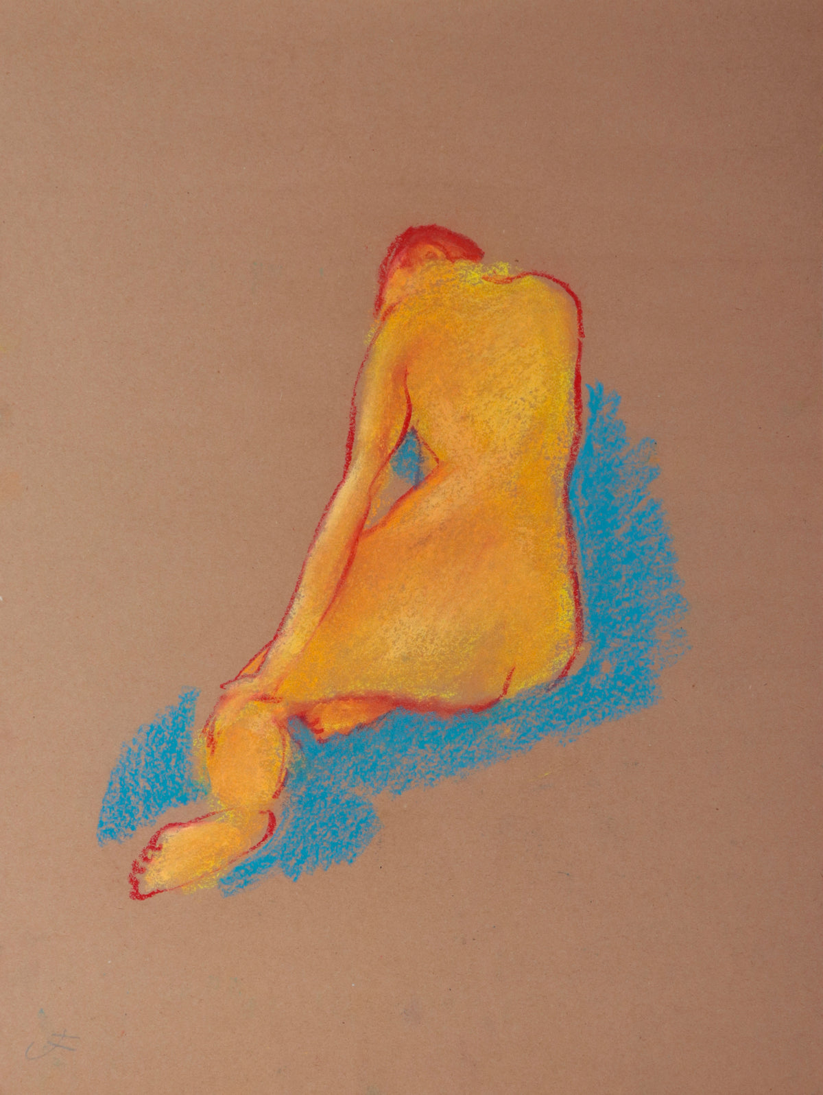 Nude in Repose <br>1970s Pastel <br><br>#D0678