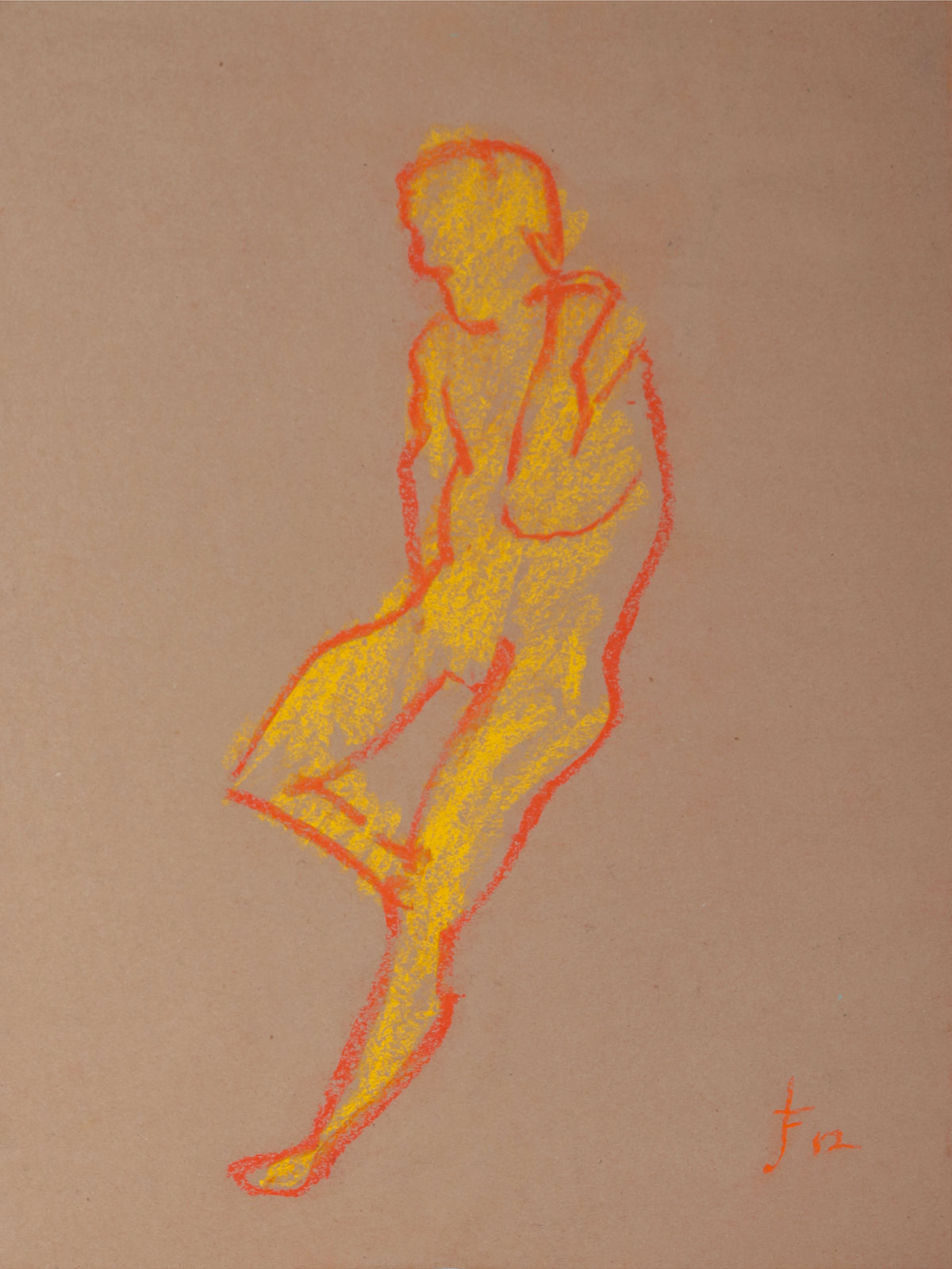 Sunny Abstracted Nude <br>1970s Pastel <br><br>#D0680