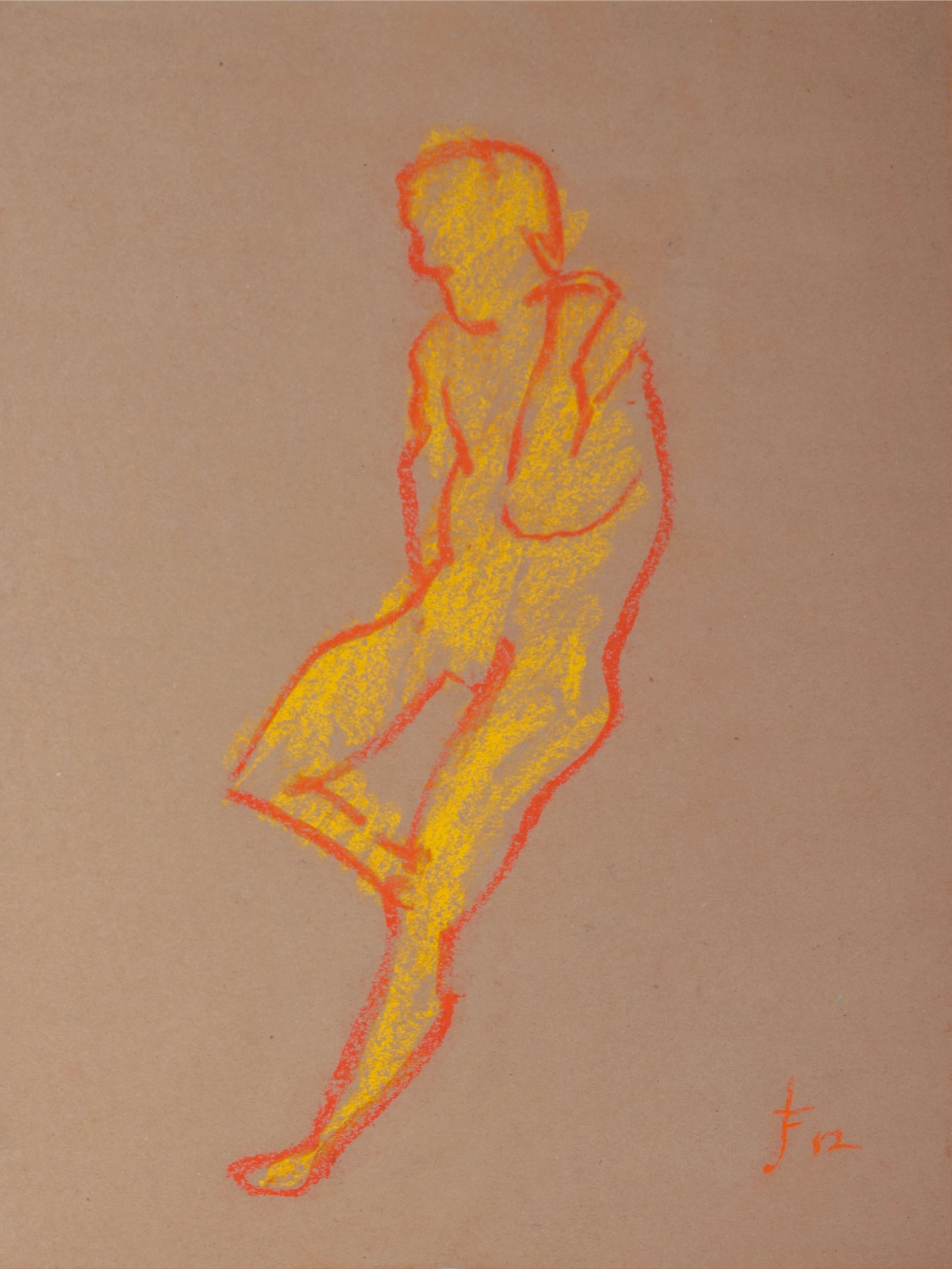 Sunny Abstracted Nude <br>1970s Pastel <br><br>#D0680