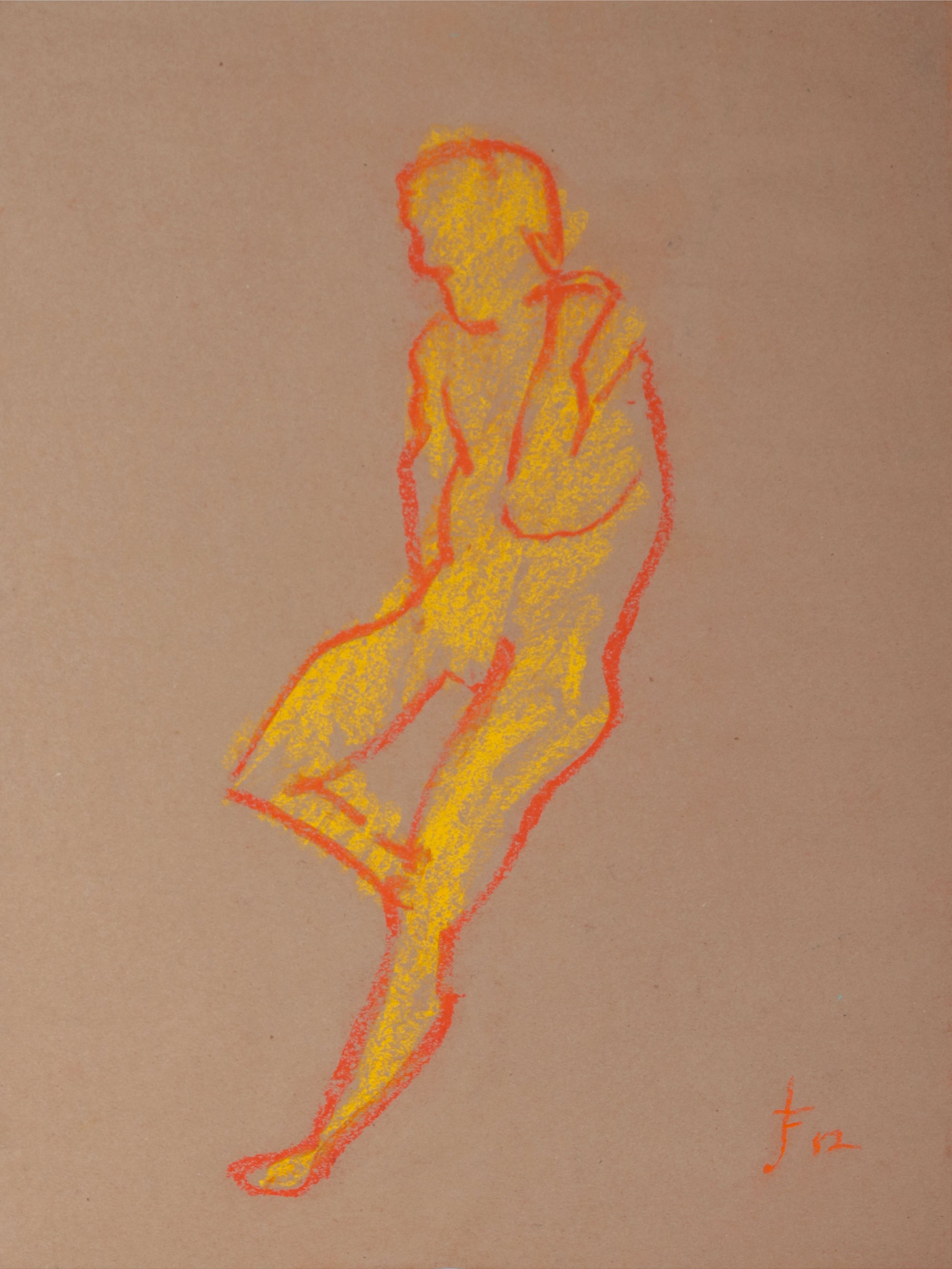 Sunny Abstracted Nude <br>1970s Pastel <br><br>#D0680