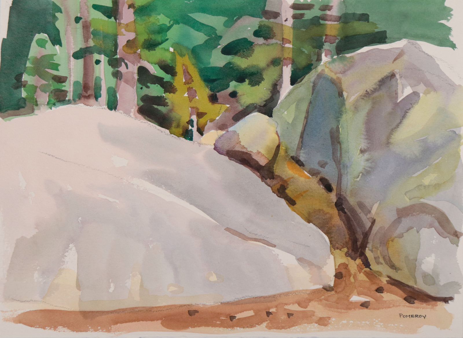 <i>Silver Lake Rocks</i> <br>1990s Watercolor <br><br>#D0687