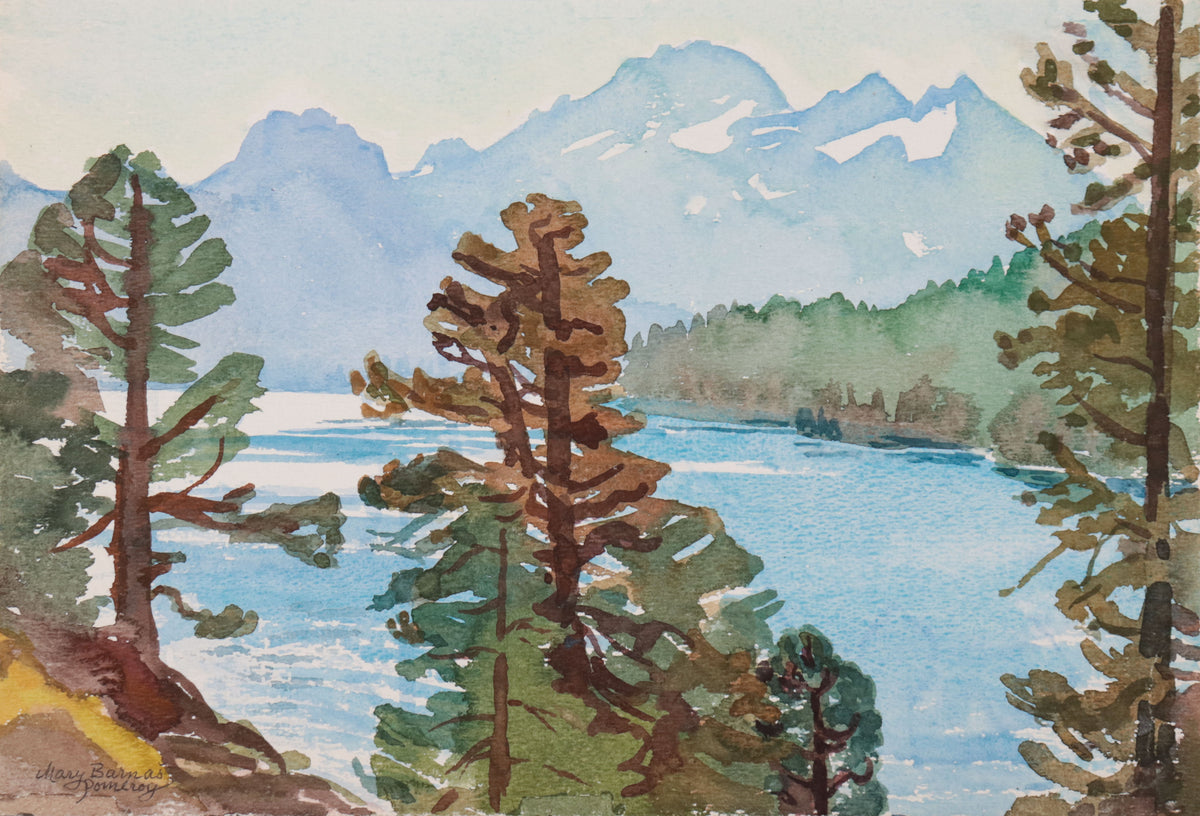 <i>Hazy September Morning at Caplos Lake</i> <br>1995 Watercolor <br><br>#D0690
