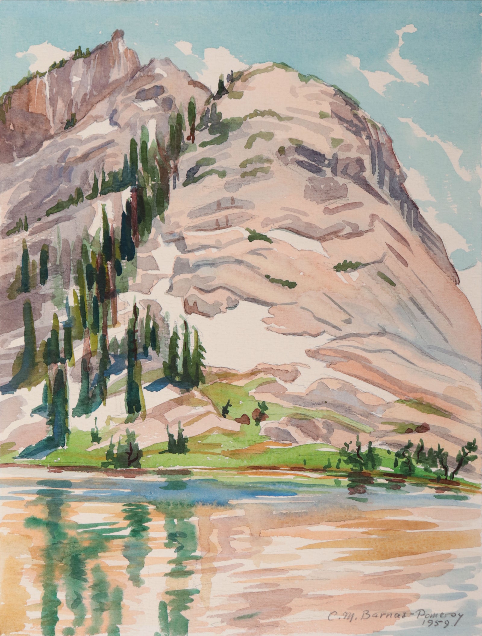 California Mountain Scene <br>1959 Watercolor <br><br>#D0691