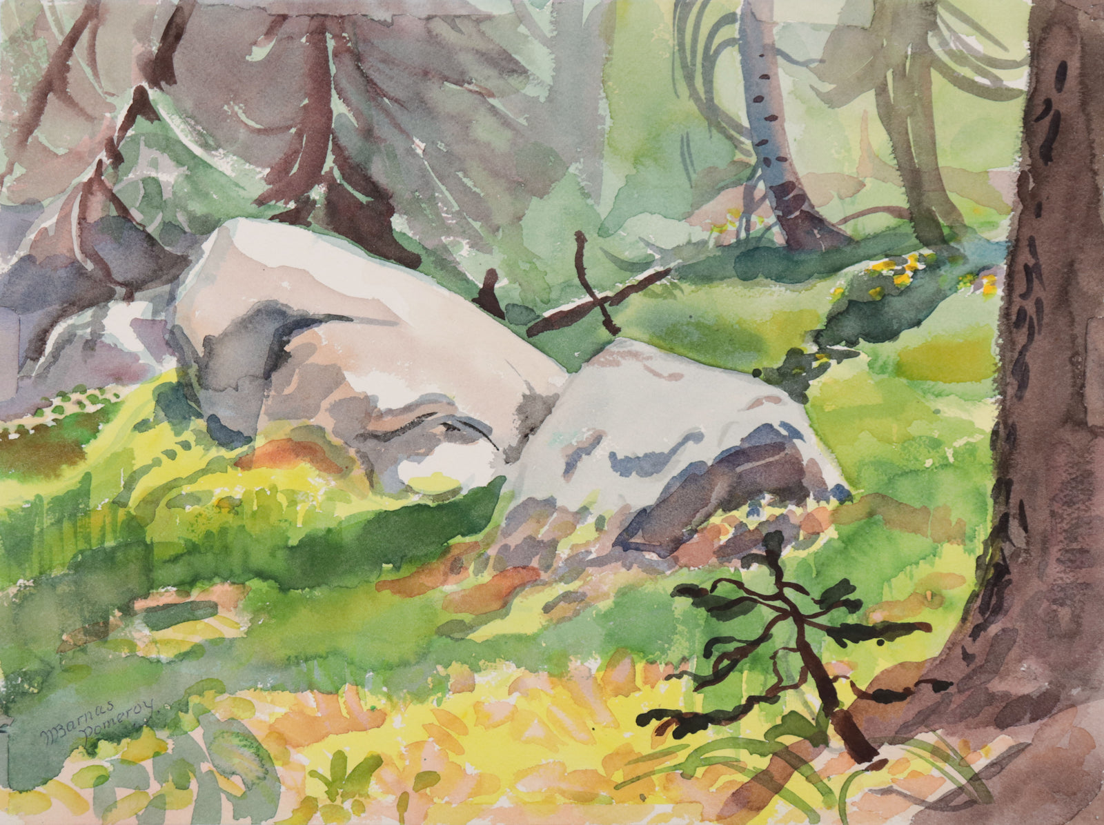 <i>Sunny Glade</i> <br>1984 Watercolor <br><br>#D0692