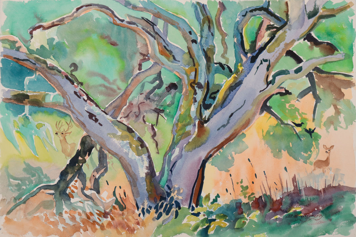 <i>Twin Oaks</i> <br>1981 Watercolor <br><br>#D0704
