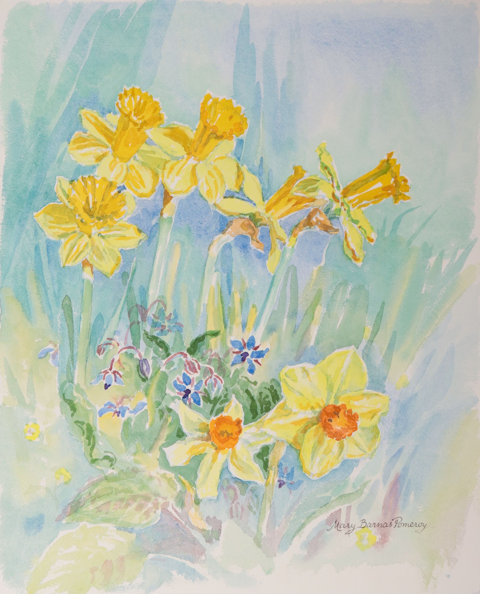 <i>Daffodil Ballet</i> <br>2002 Watercolor <br><br>D0706