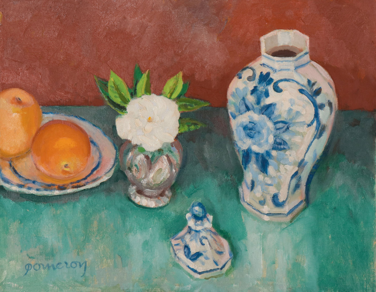 Still Life with Vase &amp; Flowers <br>20th Century Oil <br><br>#D0707