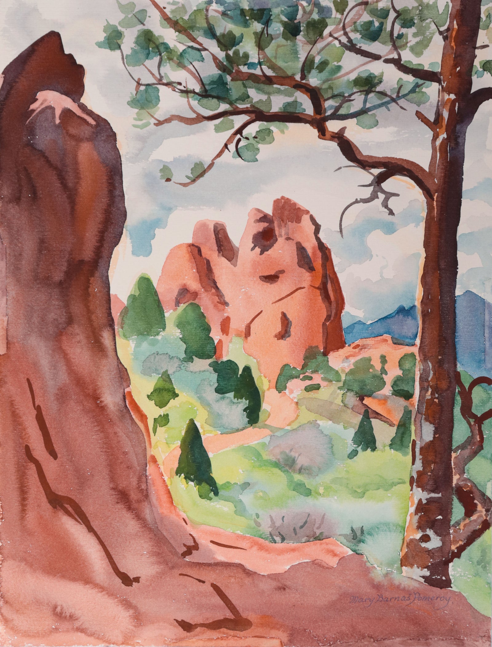 <i>Garden of the Gods</i> <br>1986 Watercolor <br><br>#D0712