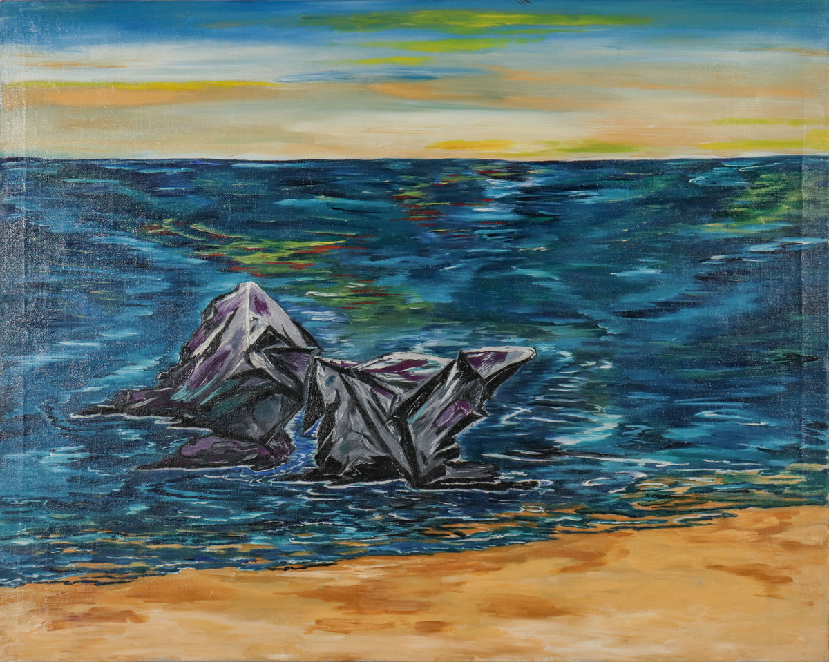 Seascape with Rock Forms <br>1951 Oil <br><br>#D0737
