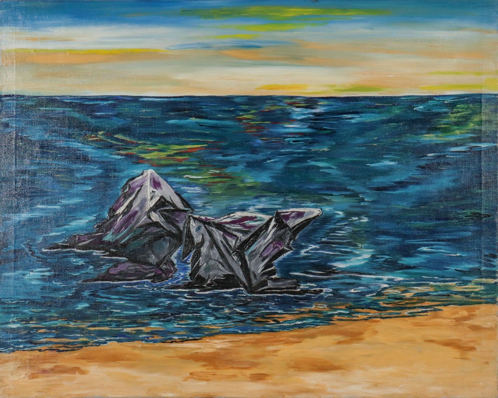 Seascape with Rock Forms <br>1951 Oil <br><br>#D0737