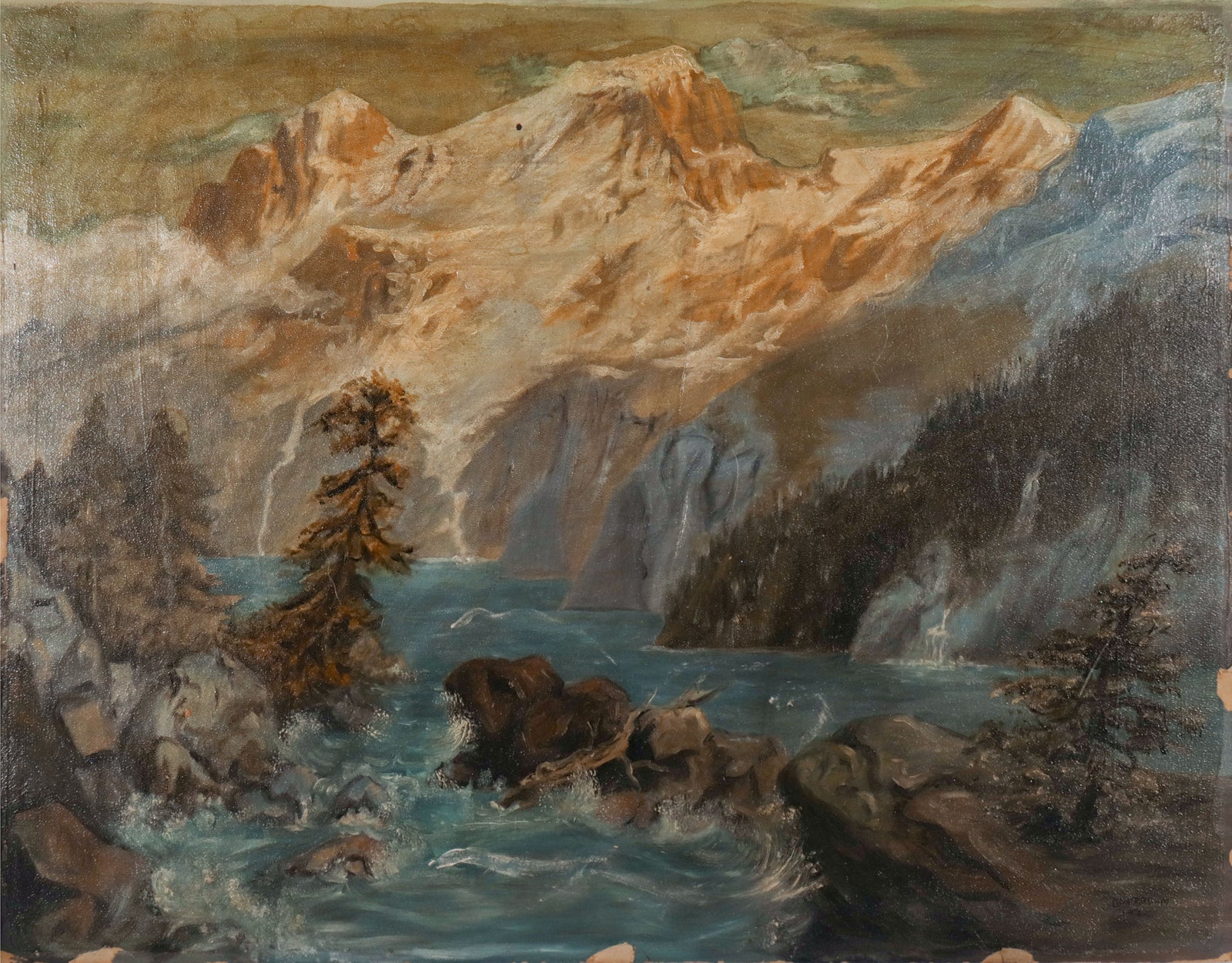 Sunrise in the Mountains <br>1926 Oil <br><br>#D0738