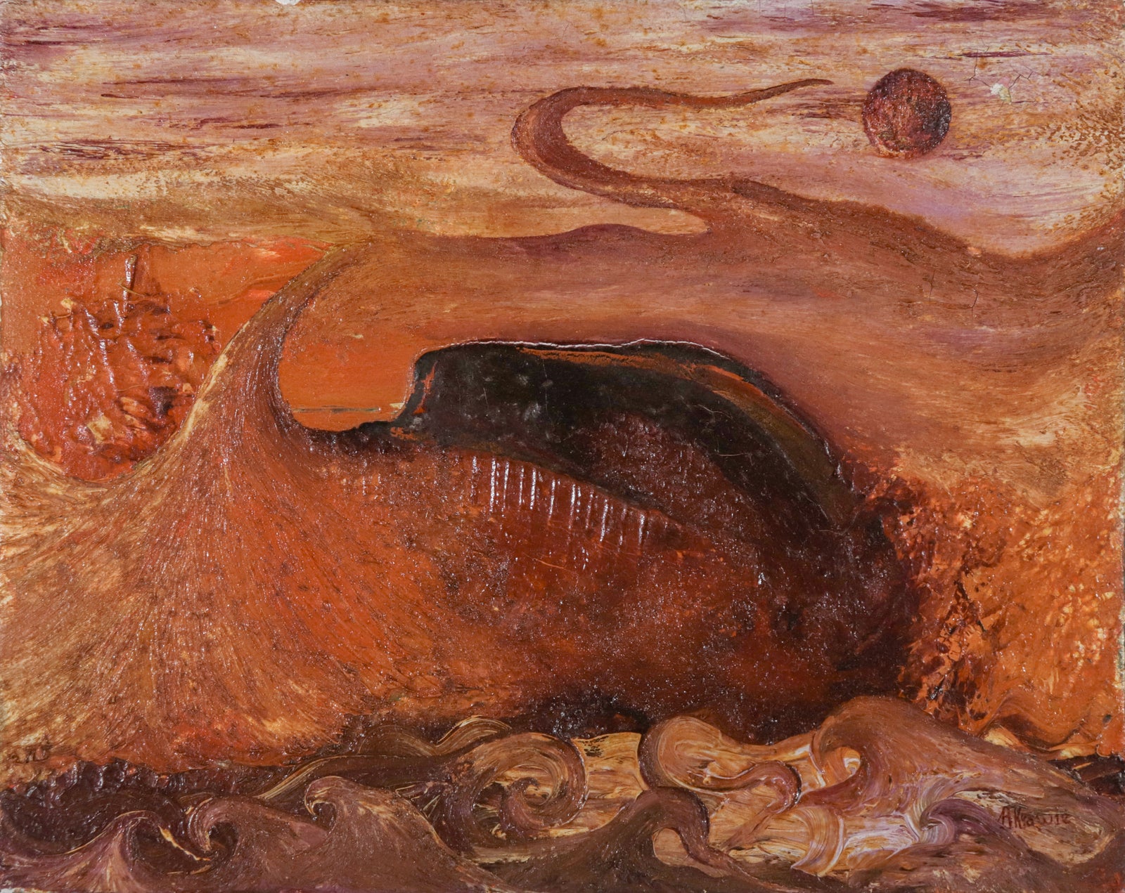 Surreal Landscape <br>Mid Century Oil <br><br>#D0742