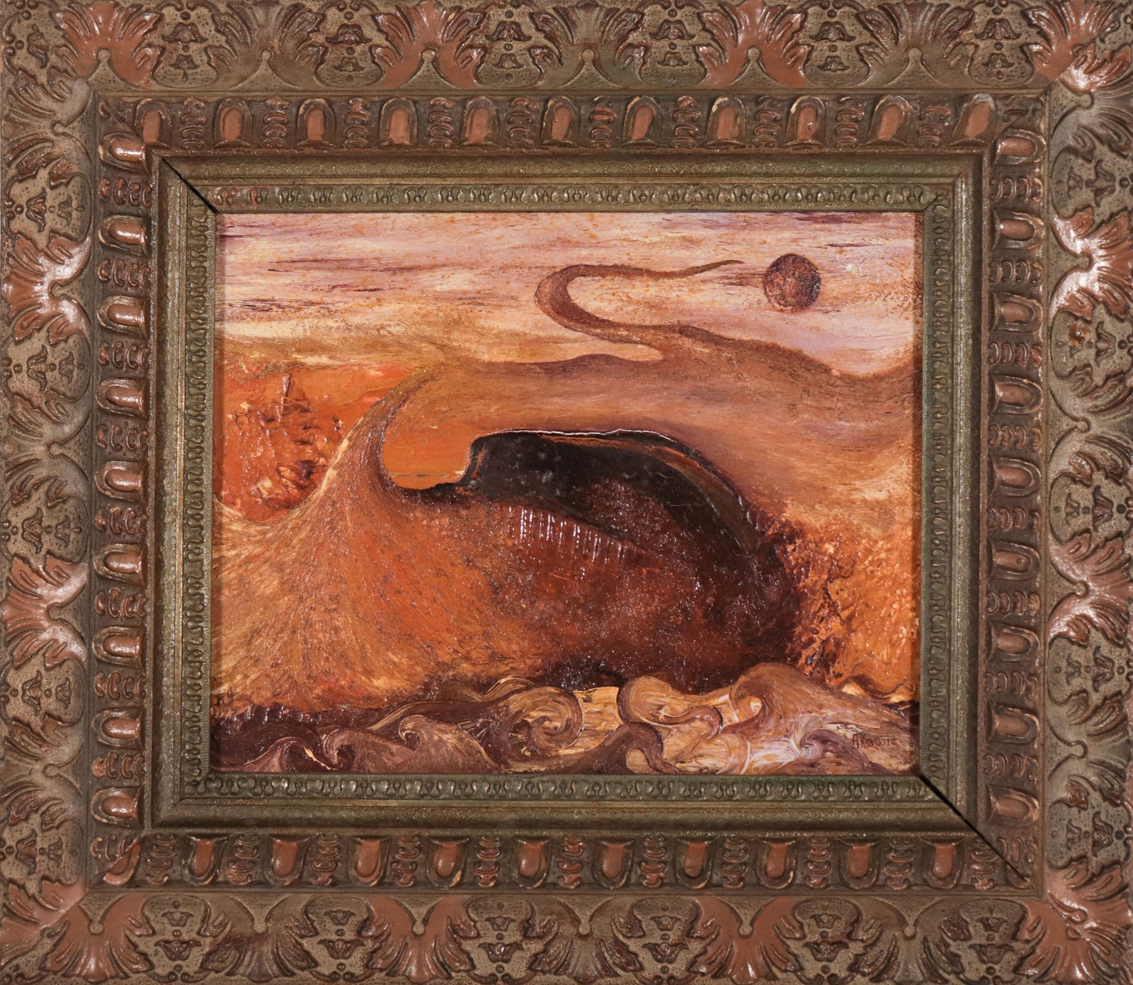 Surreal Landscape <br>Mid Century Oil <br><br>#D0742