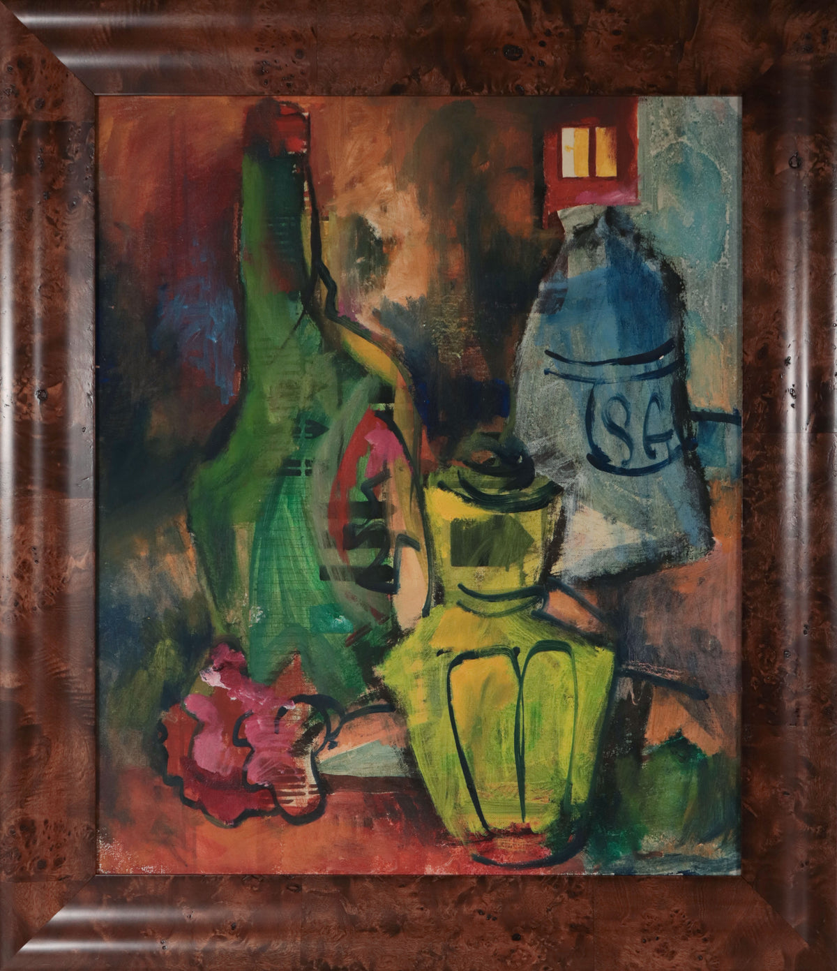 Modernist NYC Still Life <br>1960 Oil <br><br>#D0816