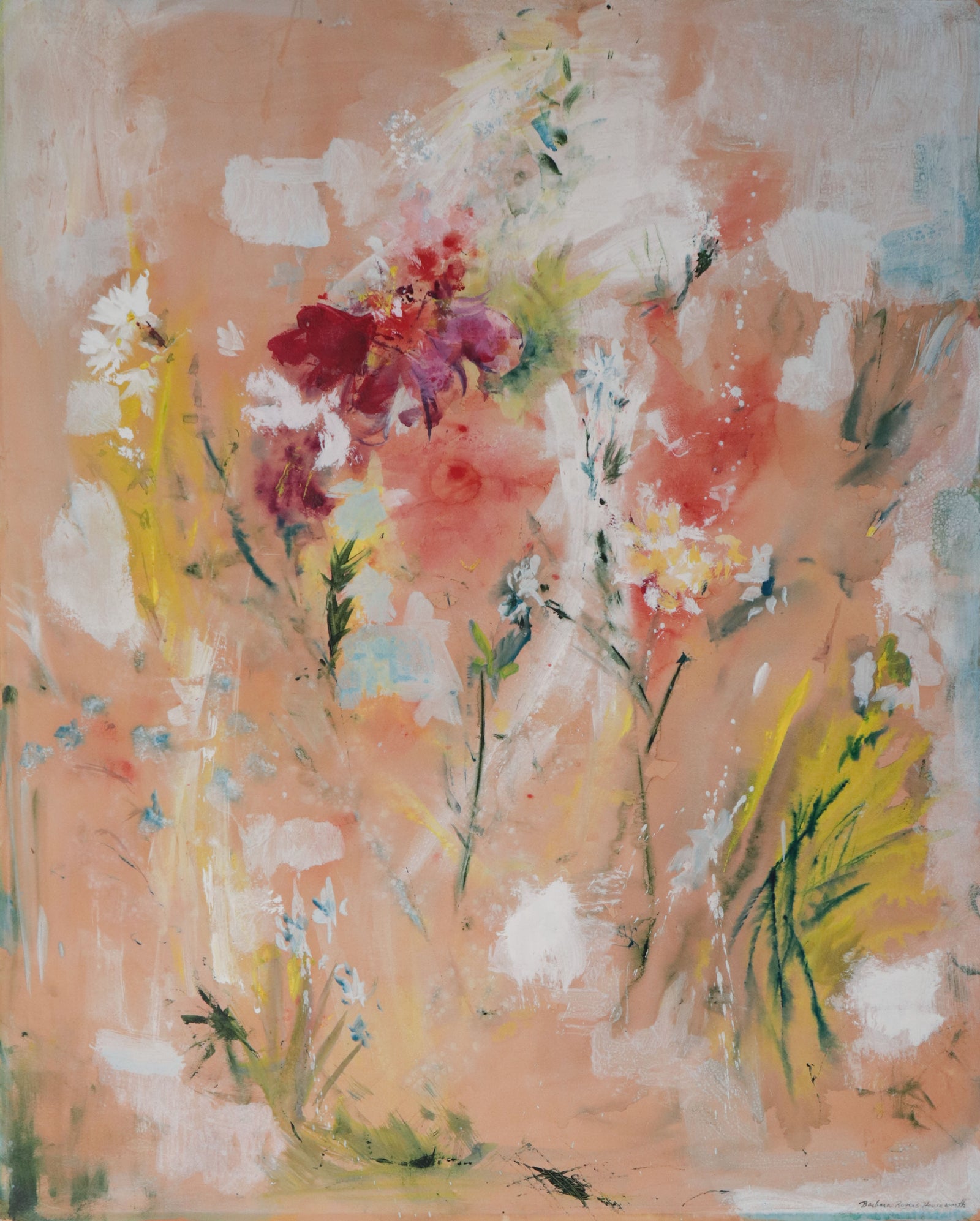 Gestural Floral Still Life <br>Mid Century Gouache <br><br>#D0827