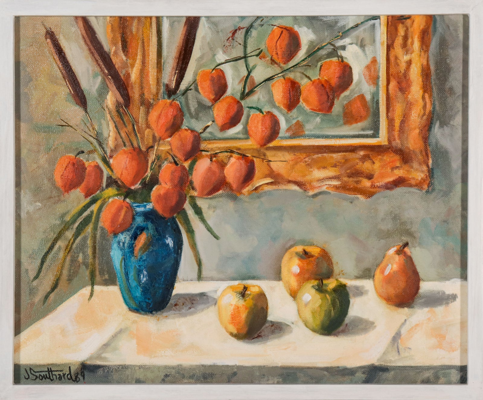 Warm Tabletop Still Life <br>1989 Oil <br><br>#D0948